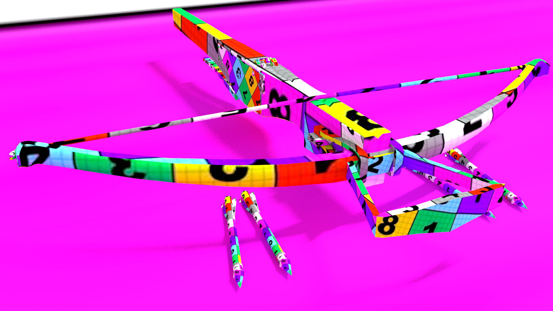 laos Game Crossbow Low-poly 3D model_14