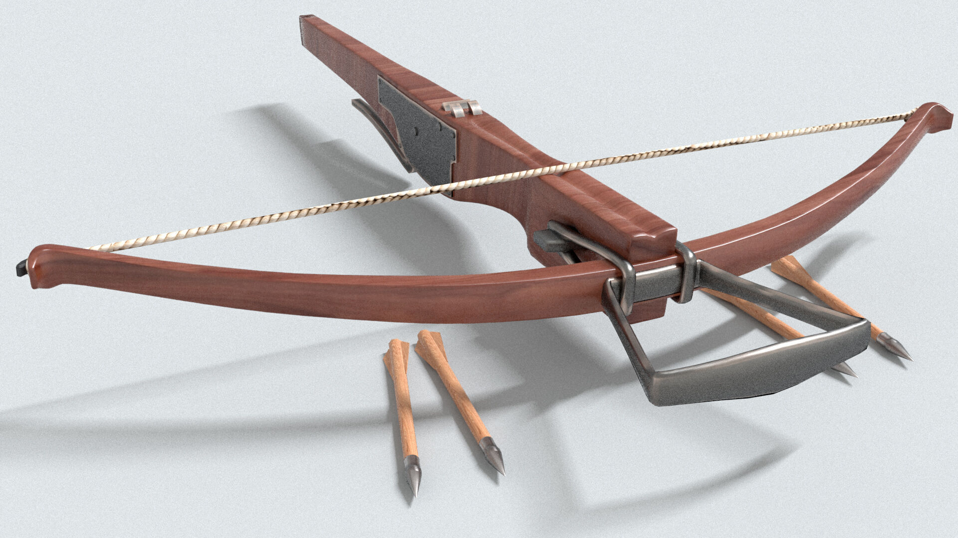 laos Game Crossbow Low-poly 3D model_4