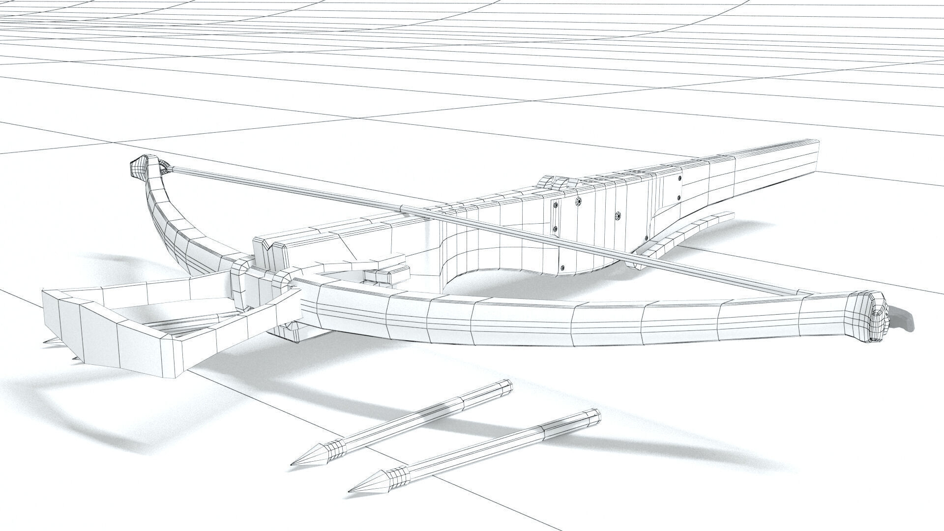 laos Game Crossbow Low-poly 3D model_7