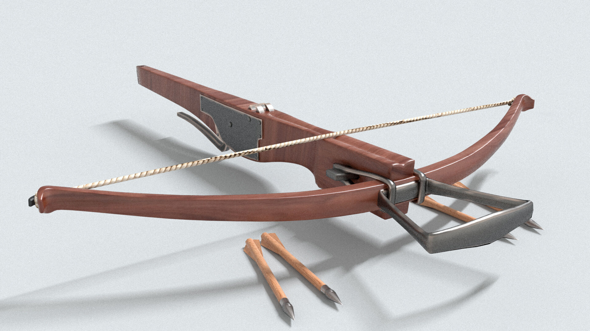laos Game Crossbow Low-poly 3D model_1