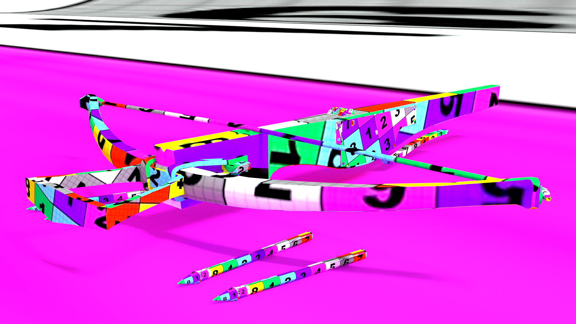 laos Game Crossbow Low-poly 3D model_12