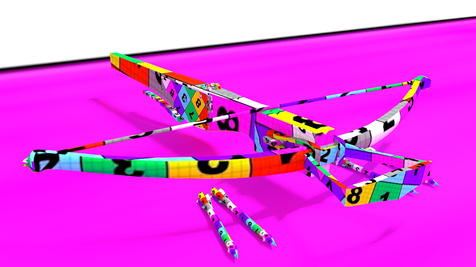 laos Game Crossbow Low-poly 3D model_11