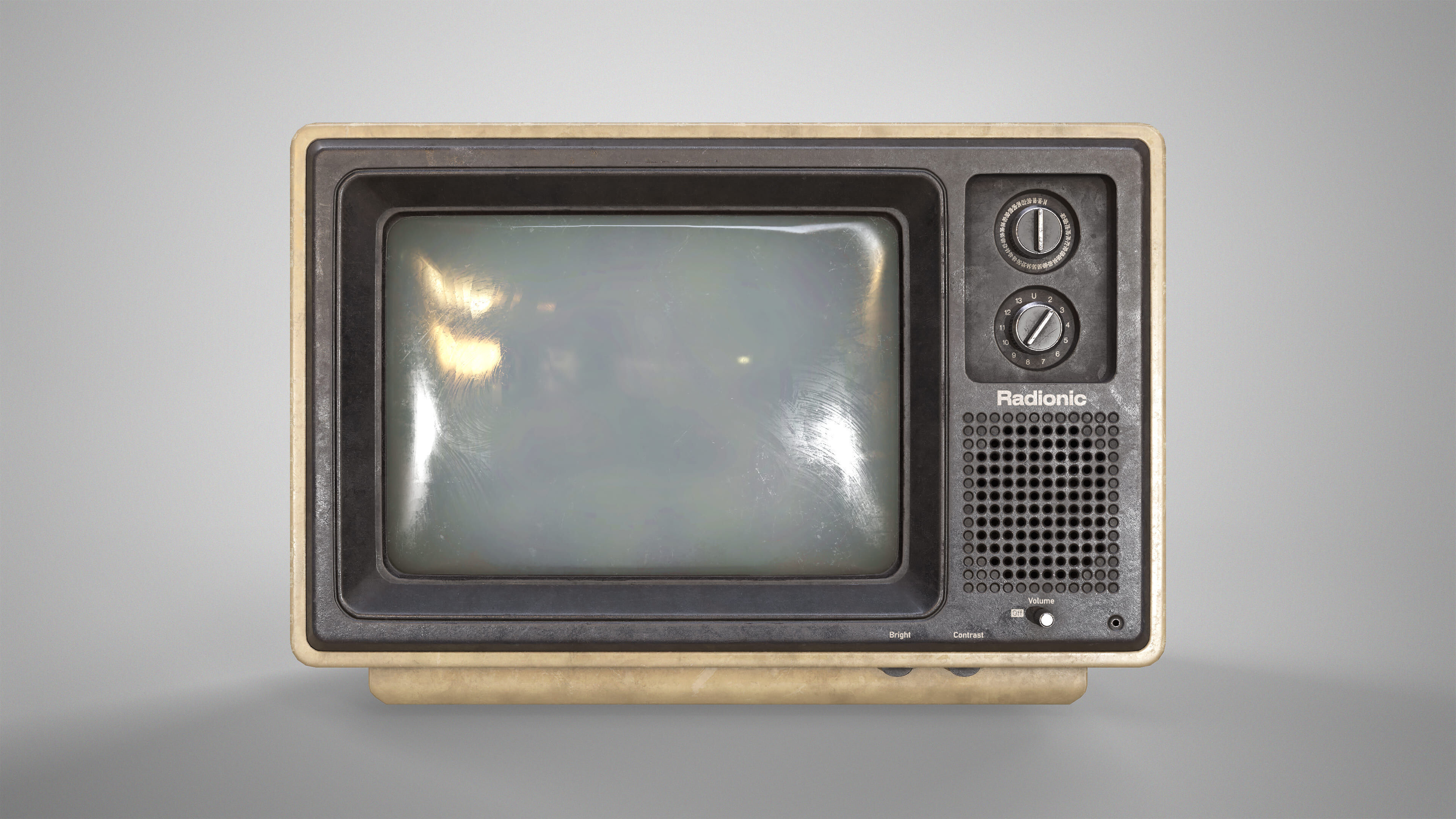 Vintage TV - Retro CRT Television Gameready AAA Low-poly 3D model_4