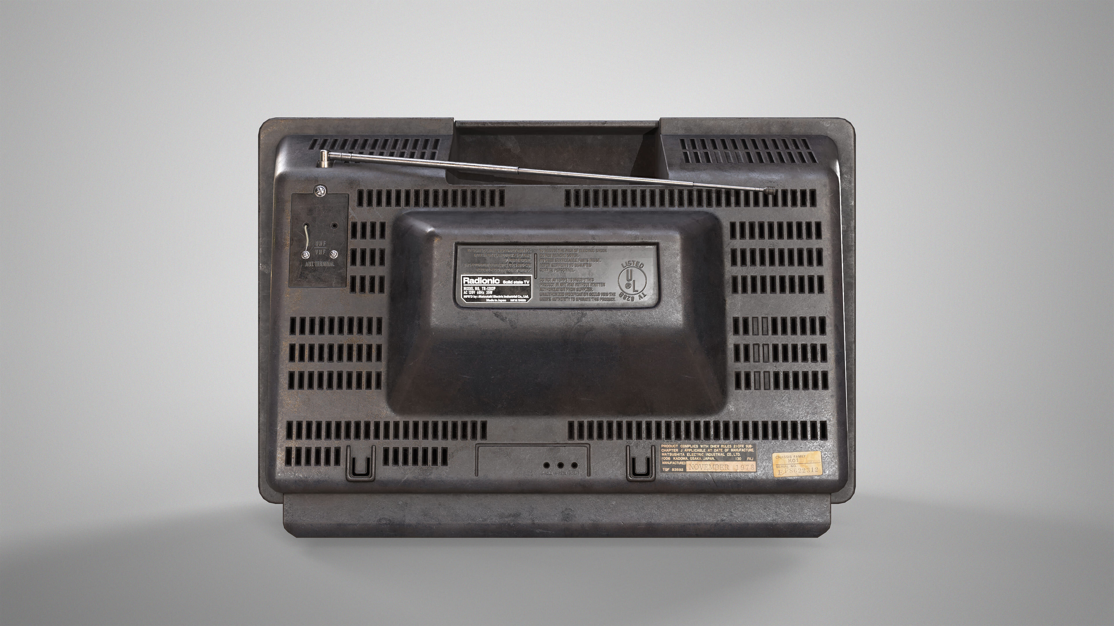 Vintage TV - Retro CRT Television Gameready AAA Low-poly 3D model_5