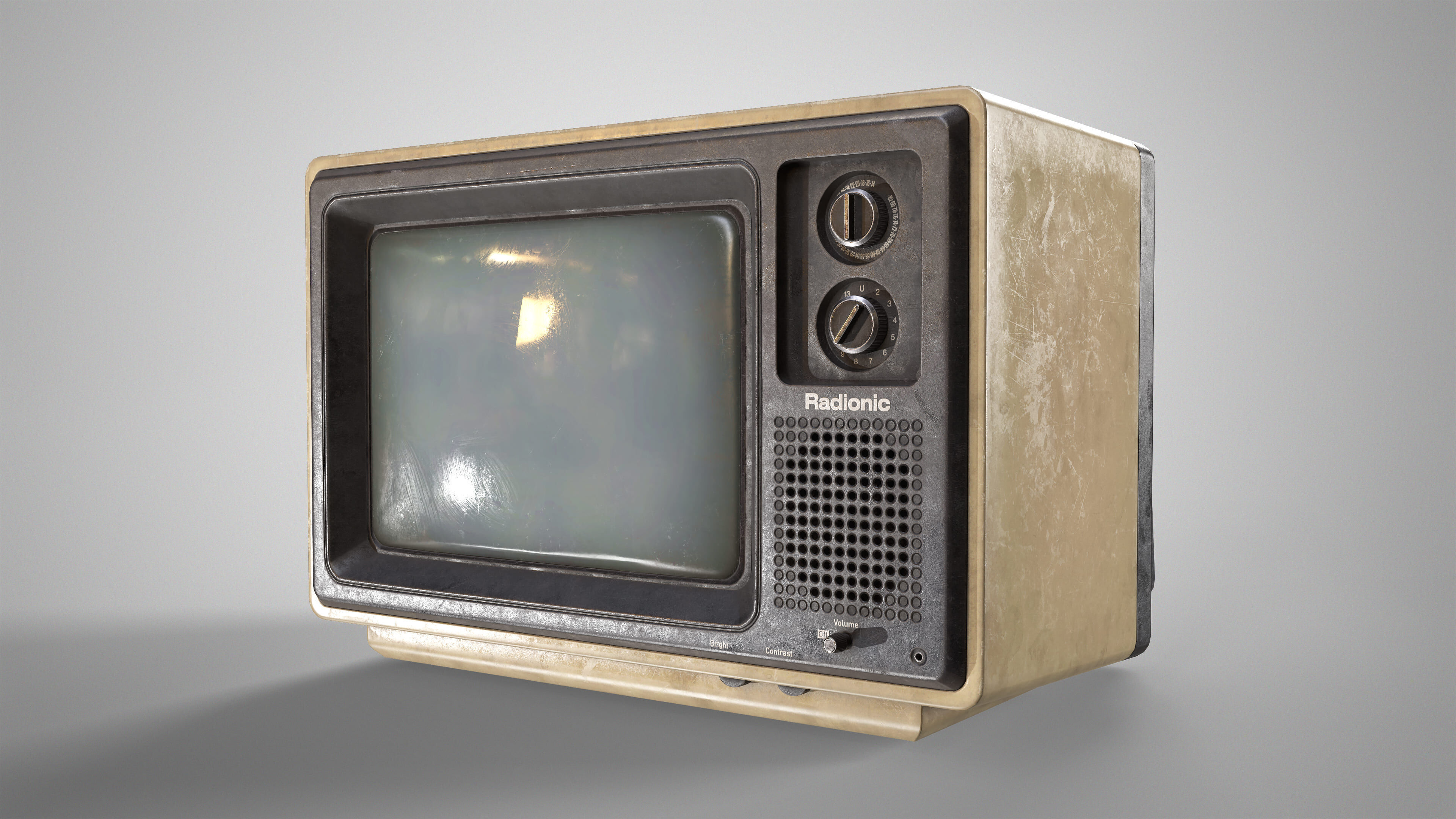 Vintage TV - Retro CRT Television Gameready AAA Low-poly 3D model_3