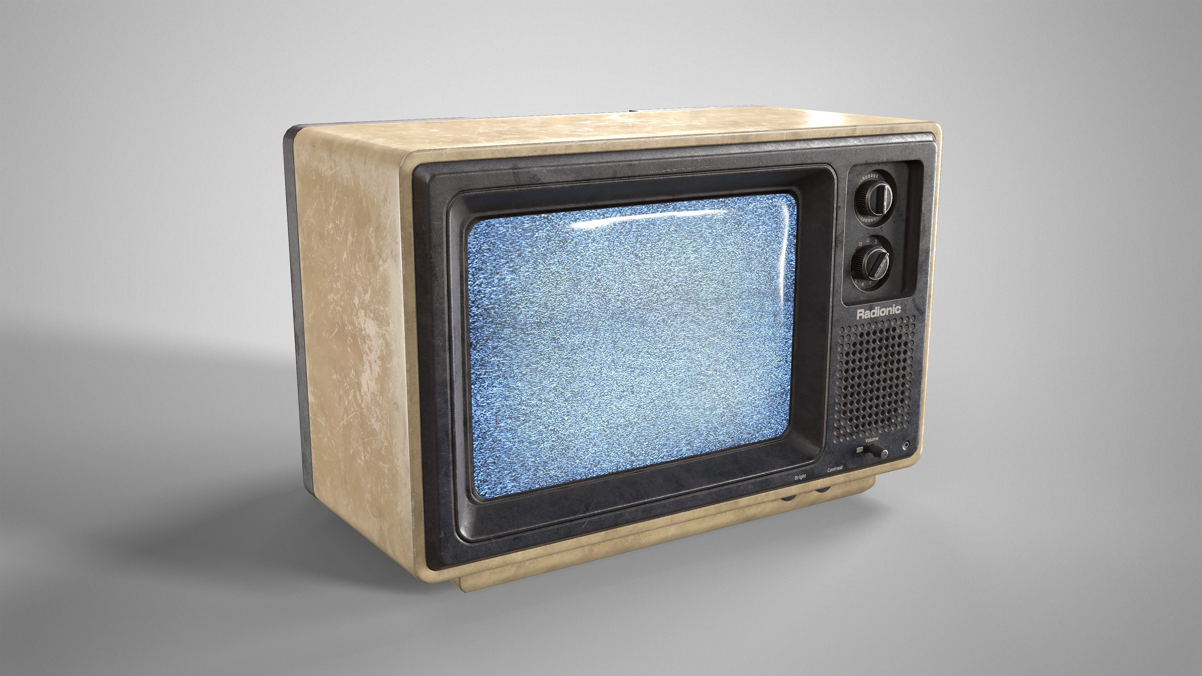 Vintage TV - Retro CRT Television Gameready AAA Low-poly 3D model_6