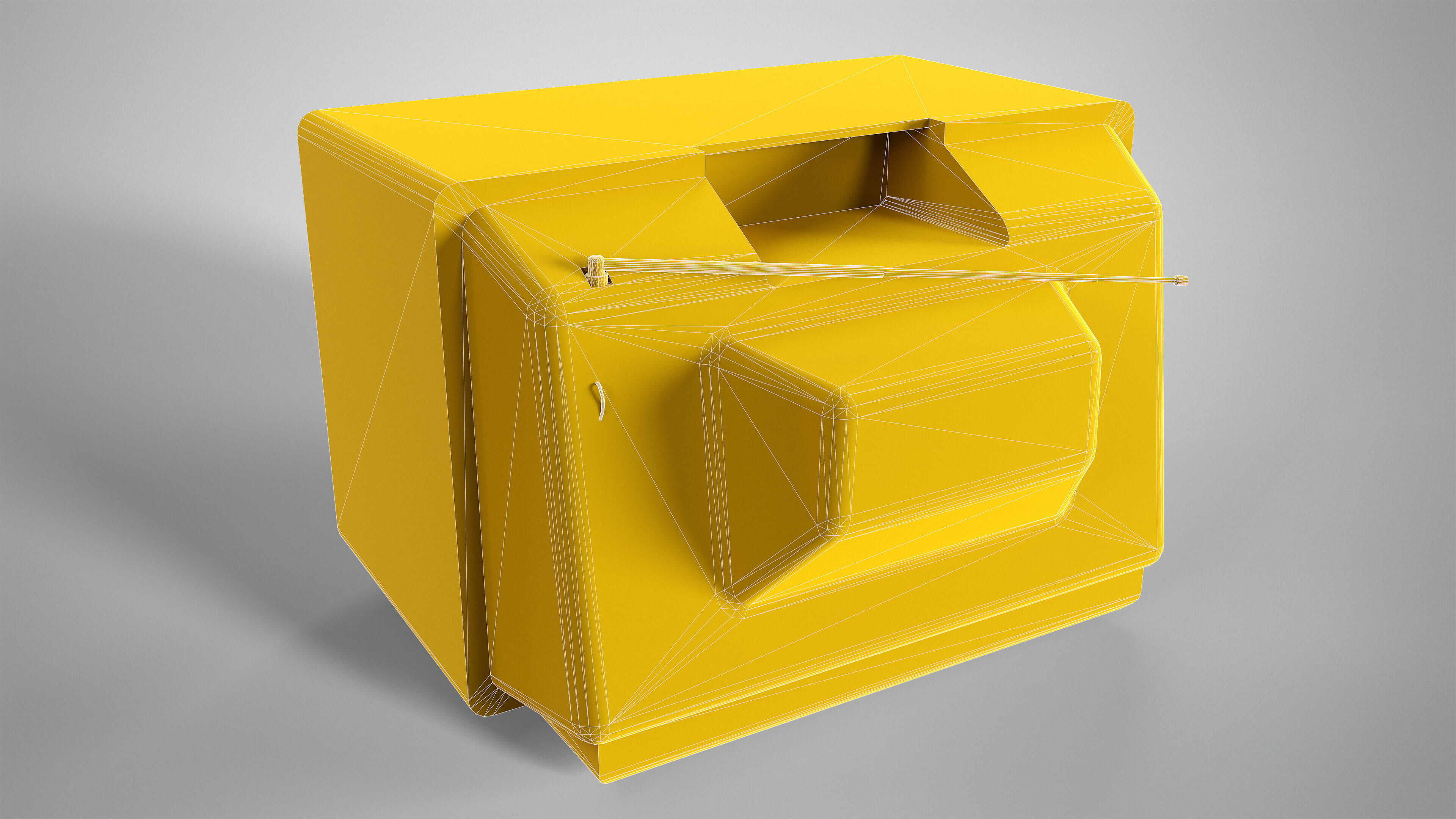 Vintage TV - Retro CRT Television Gameready AAA Low-poly 3D model_13