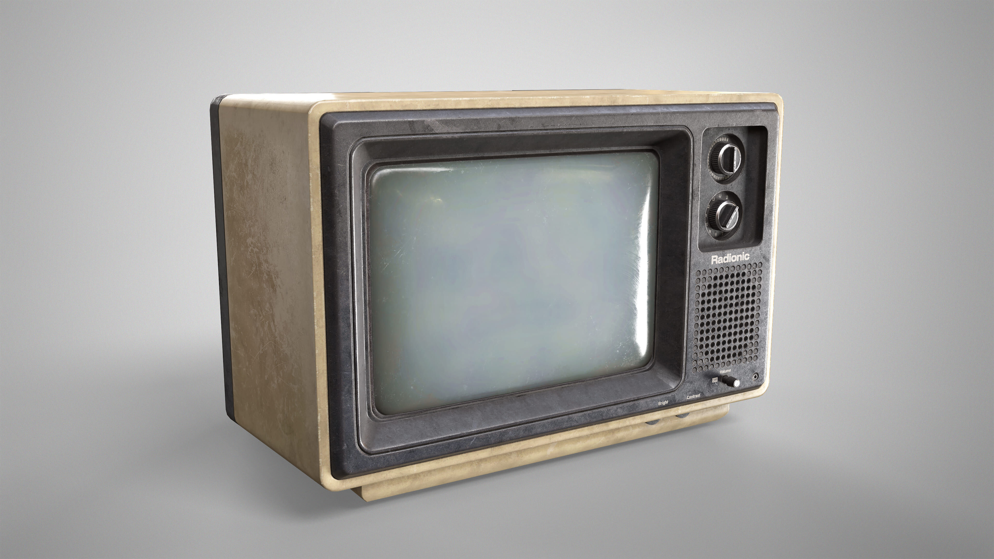 Vintage TV - Retro CRT Television Gameready AAA Low-poly 3D model_2
