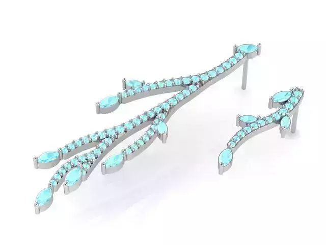 silver earring with blue turquoise a symbol of nature