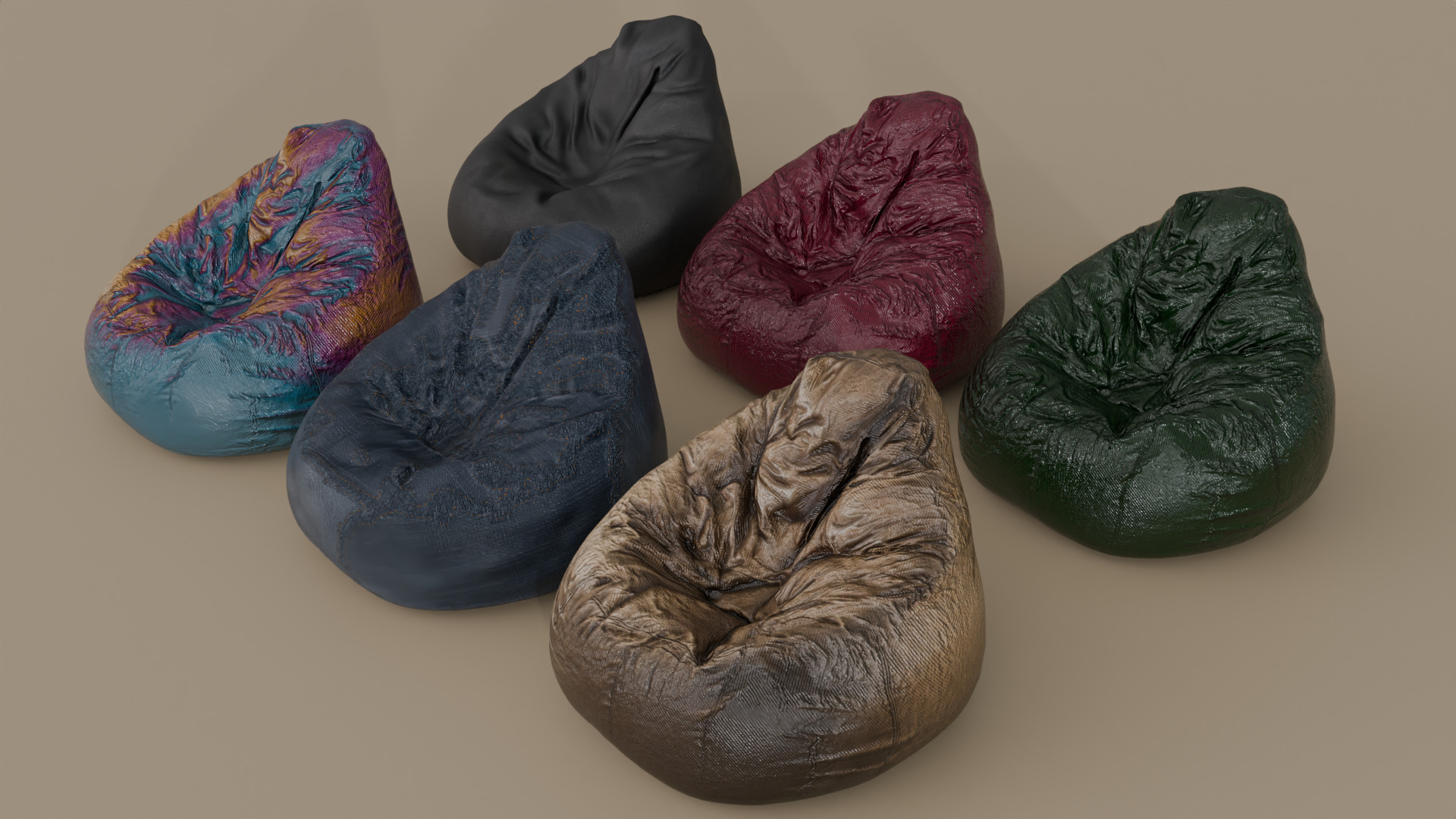 Bean Bag chair 3D model_4