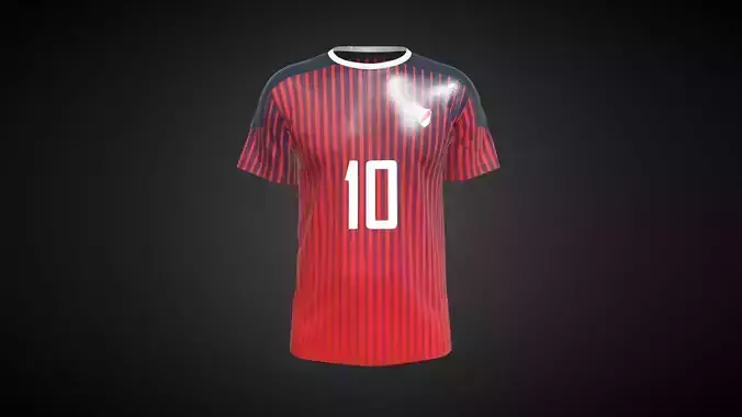 Soccer Jersey Player-10 V2 In Low Poly