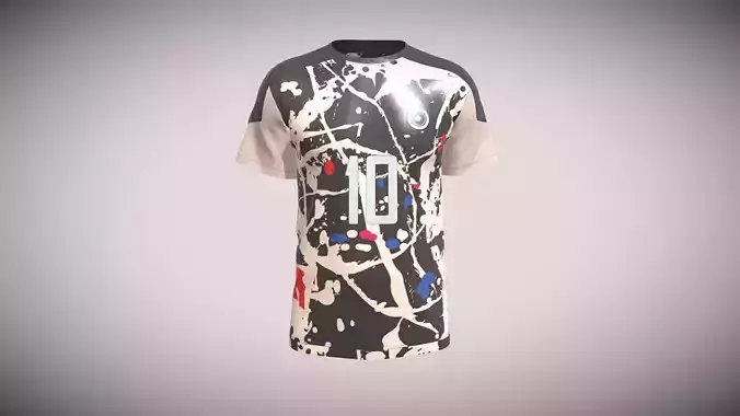 Soccer Jersey Player-10 In Low Poly