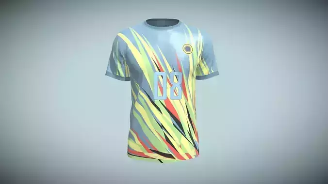 Soccer Jersey-08 In Low Poly