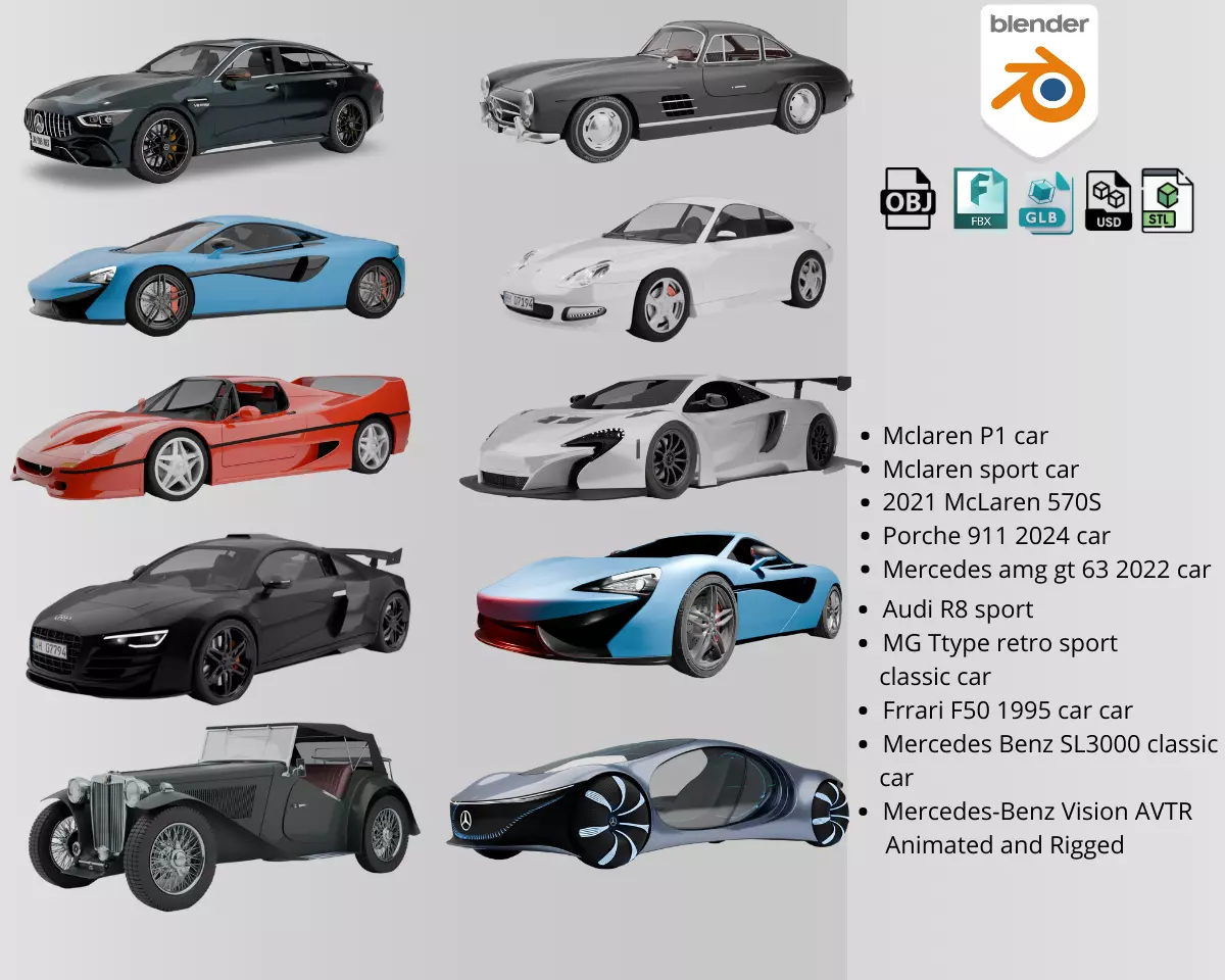 Ultimate 3D Car Hyper Realistic Sports Classic Luxury Vehicles 3D Model Collection_0