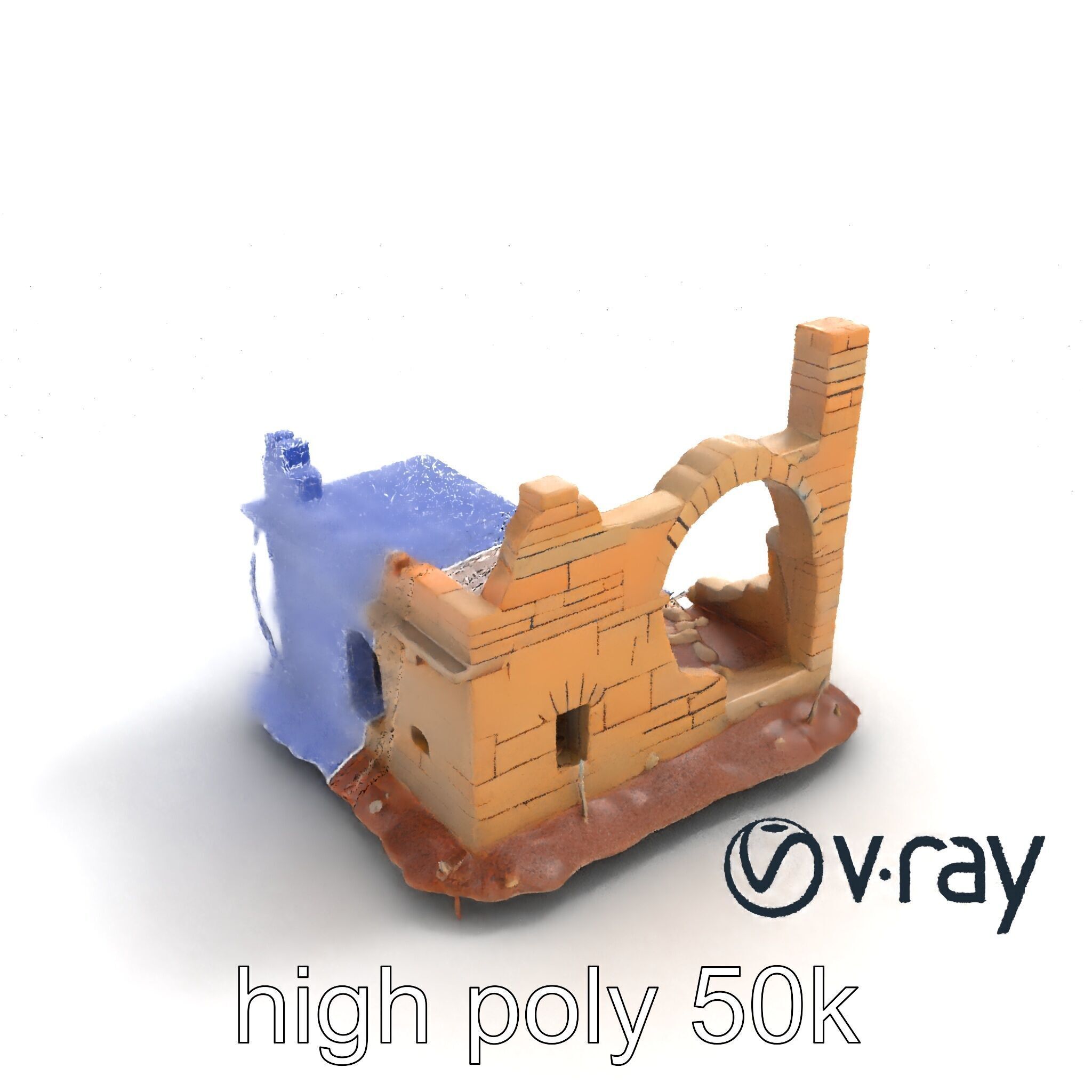 Shattered Cottage Ruins Environment model pack Low-poly 3D model_14