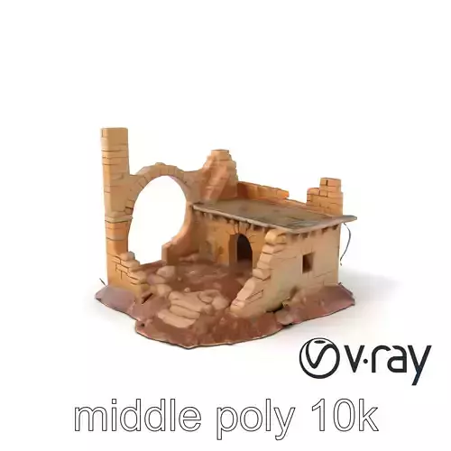 Shattered Cottage Ruins Environment model pack