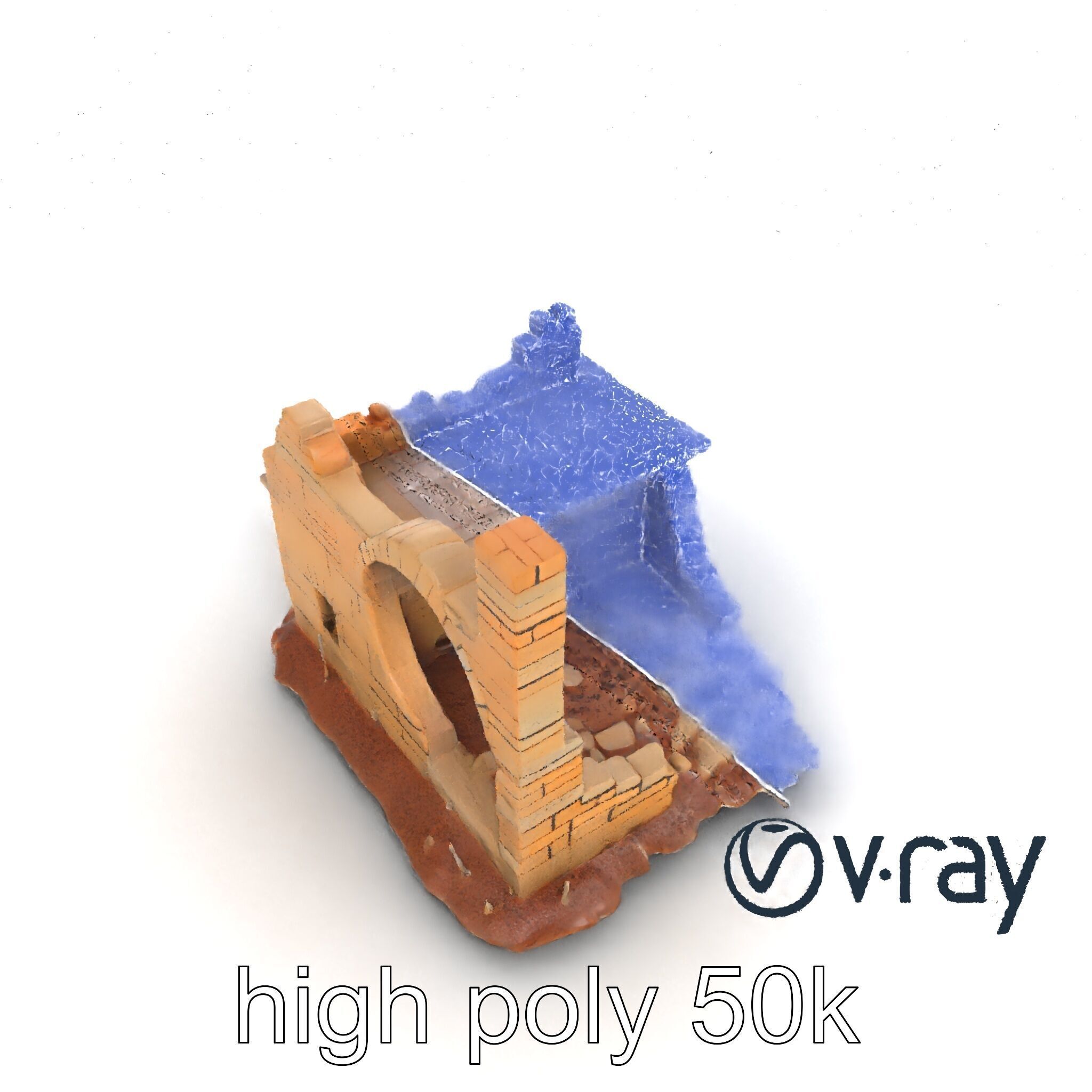 Shattered Cottage Ruins Environment model pack Low-poly 3D model_22