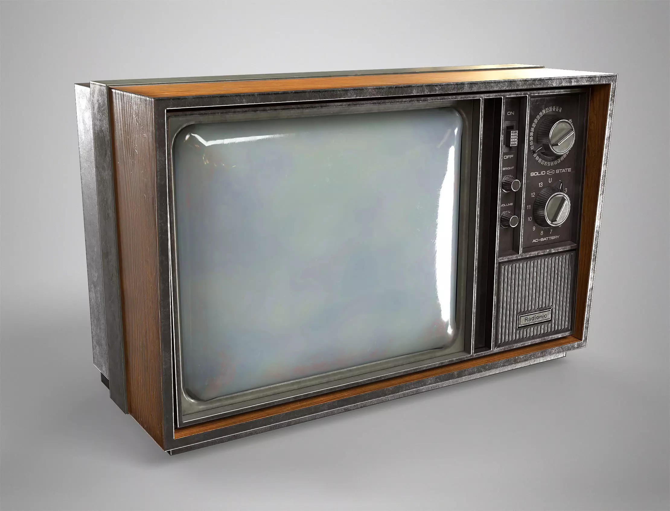 Retro TV - Vintage CRT Television Gameready Lowpoly Low-poly 3D model_0