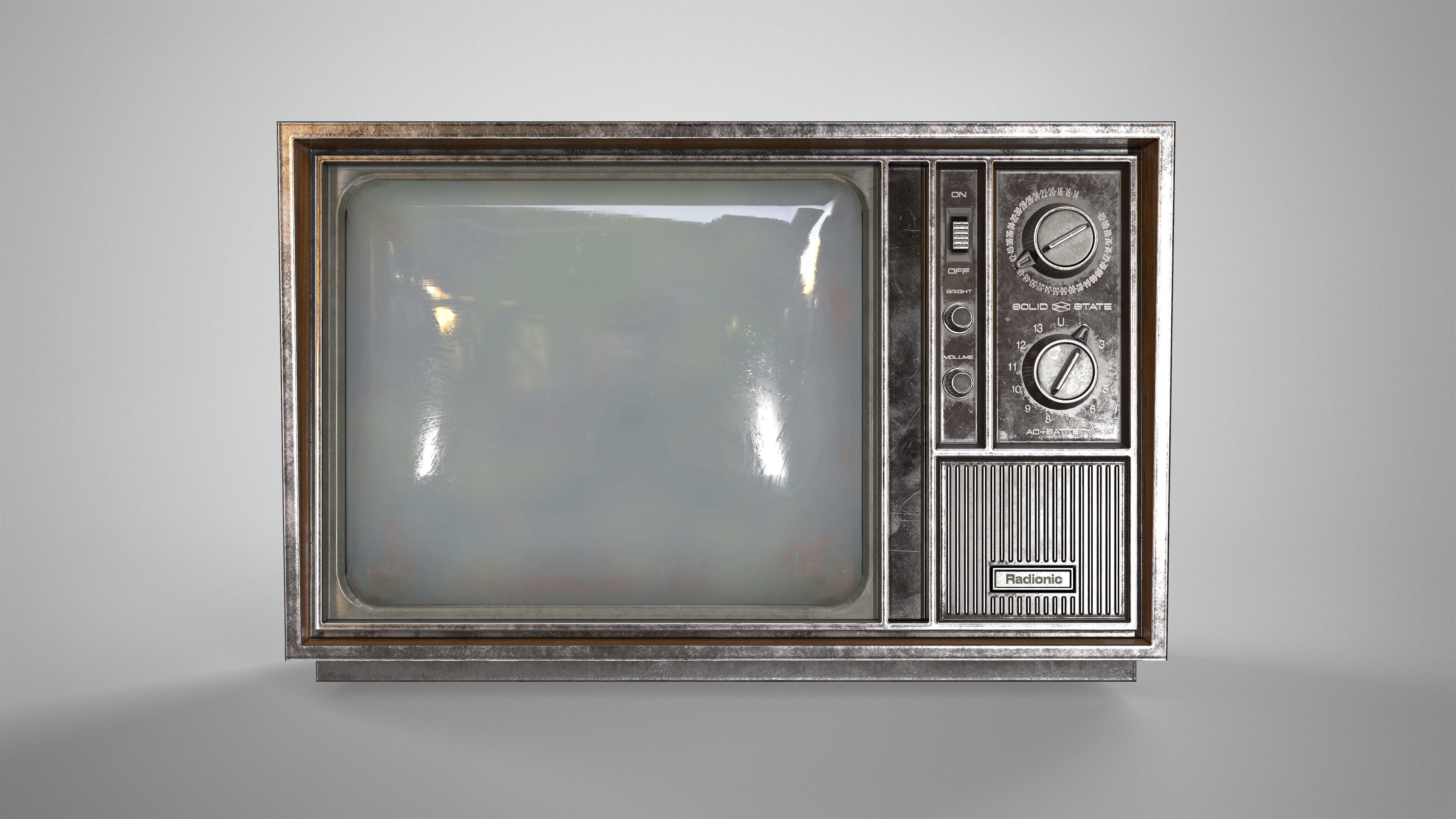 Retro TV - Vintage CRT Television Gameready Lowpoly Low-poly 3D model_4