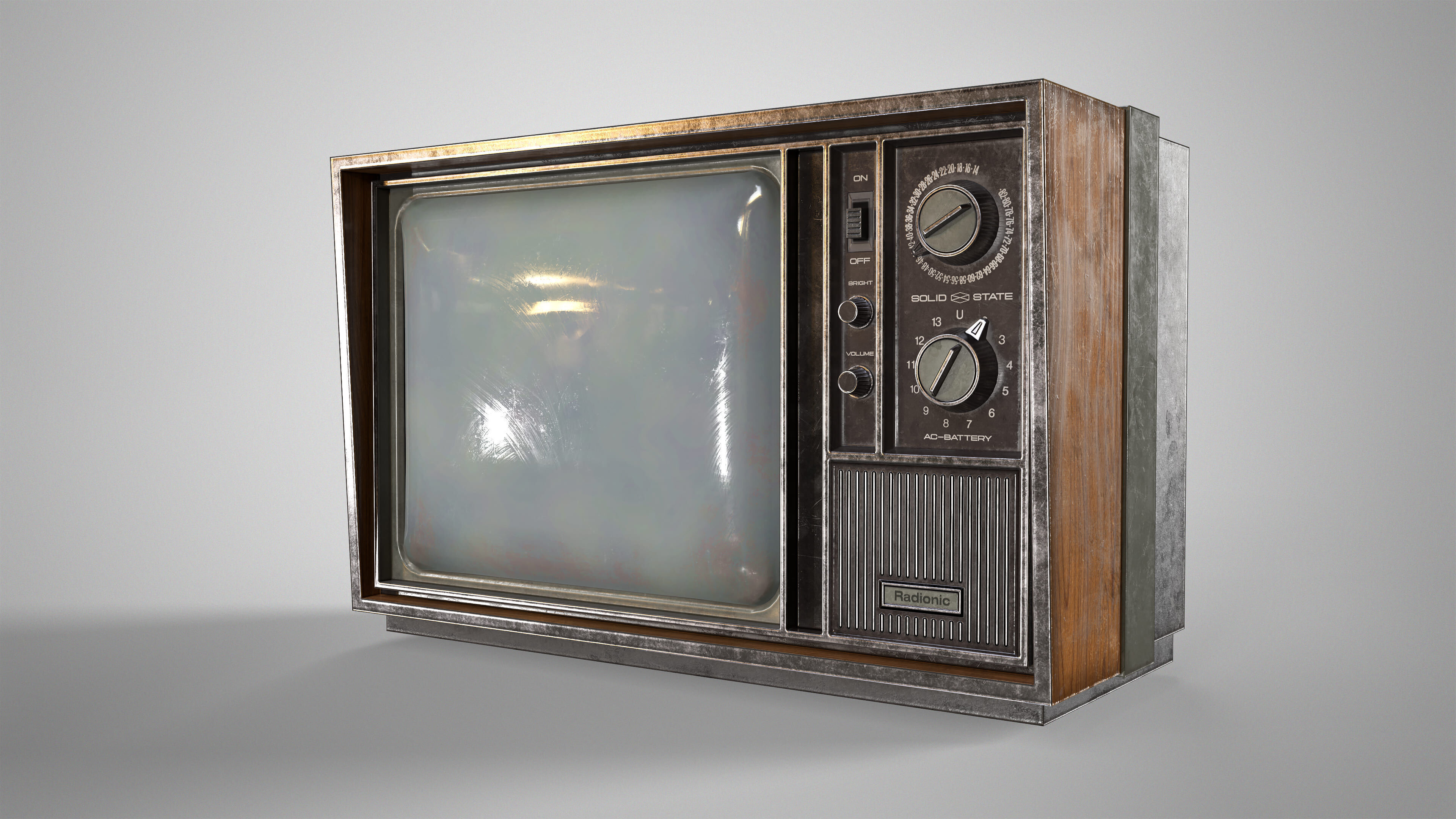 Retro TV - Vintage CRT Television Gameready Lowpoly Low-poly 3D model_2