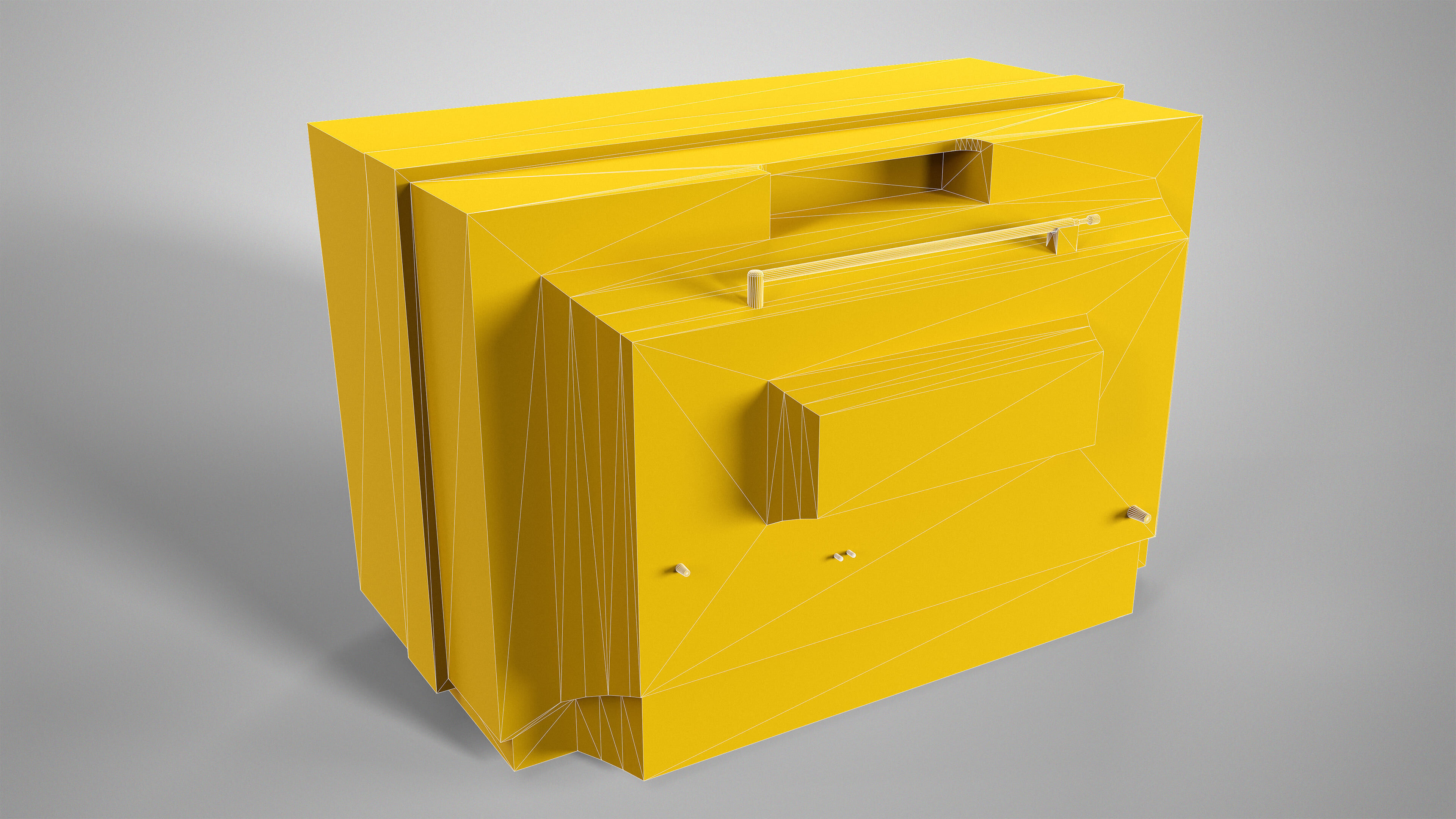 Retro TV - Vintage CRT Television Gameready Lowpoly Low-poly 3D model_13