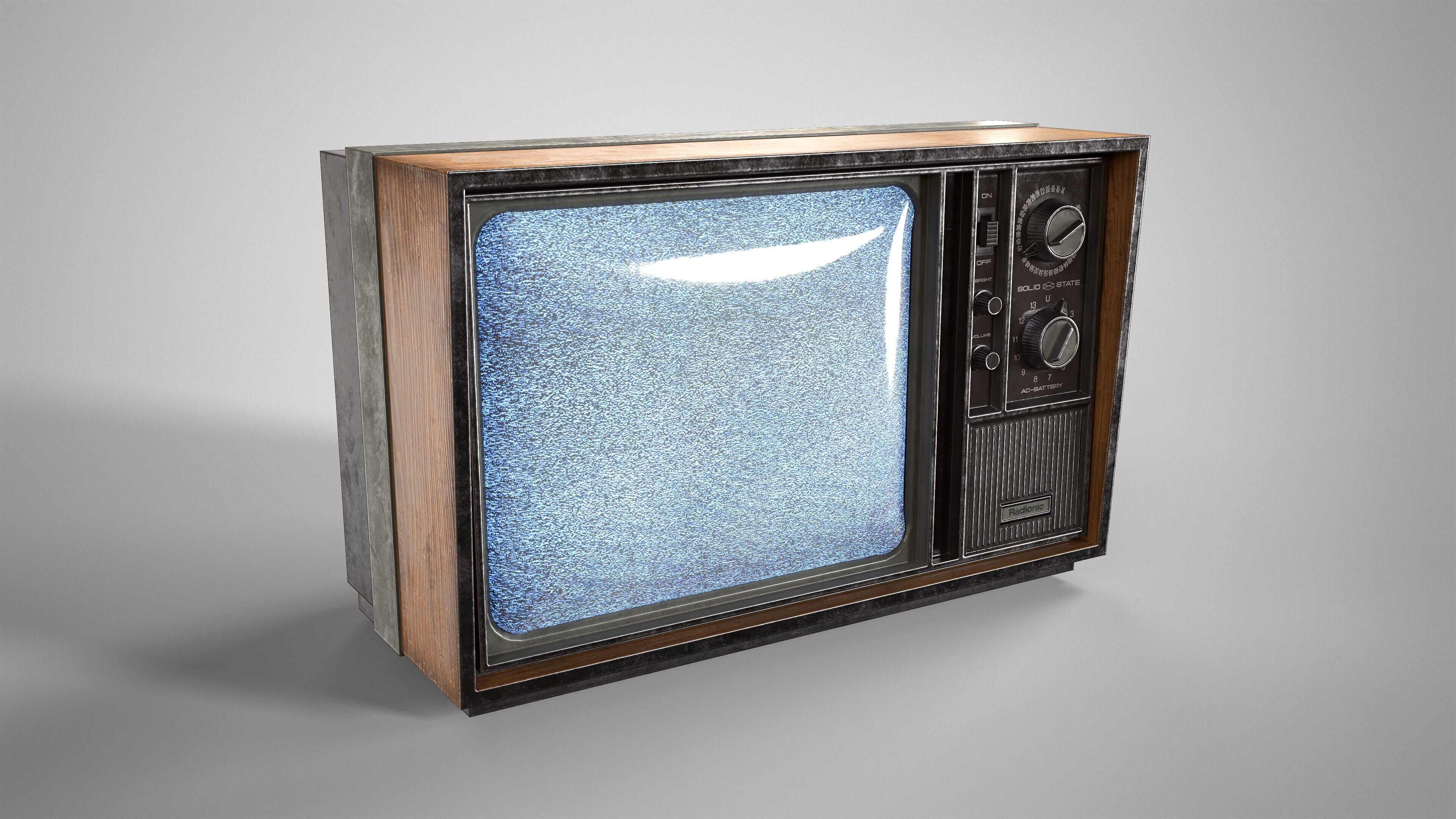 Retro TV - Vintage CRT Television Gameready Lowpoly Low-poly 3D model_3