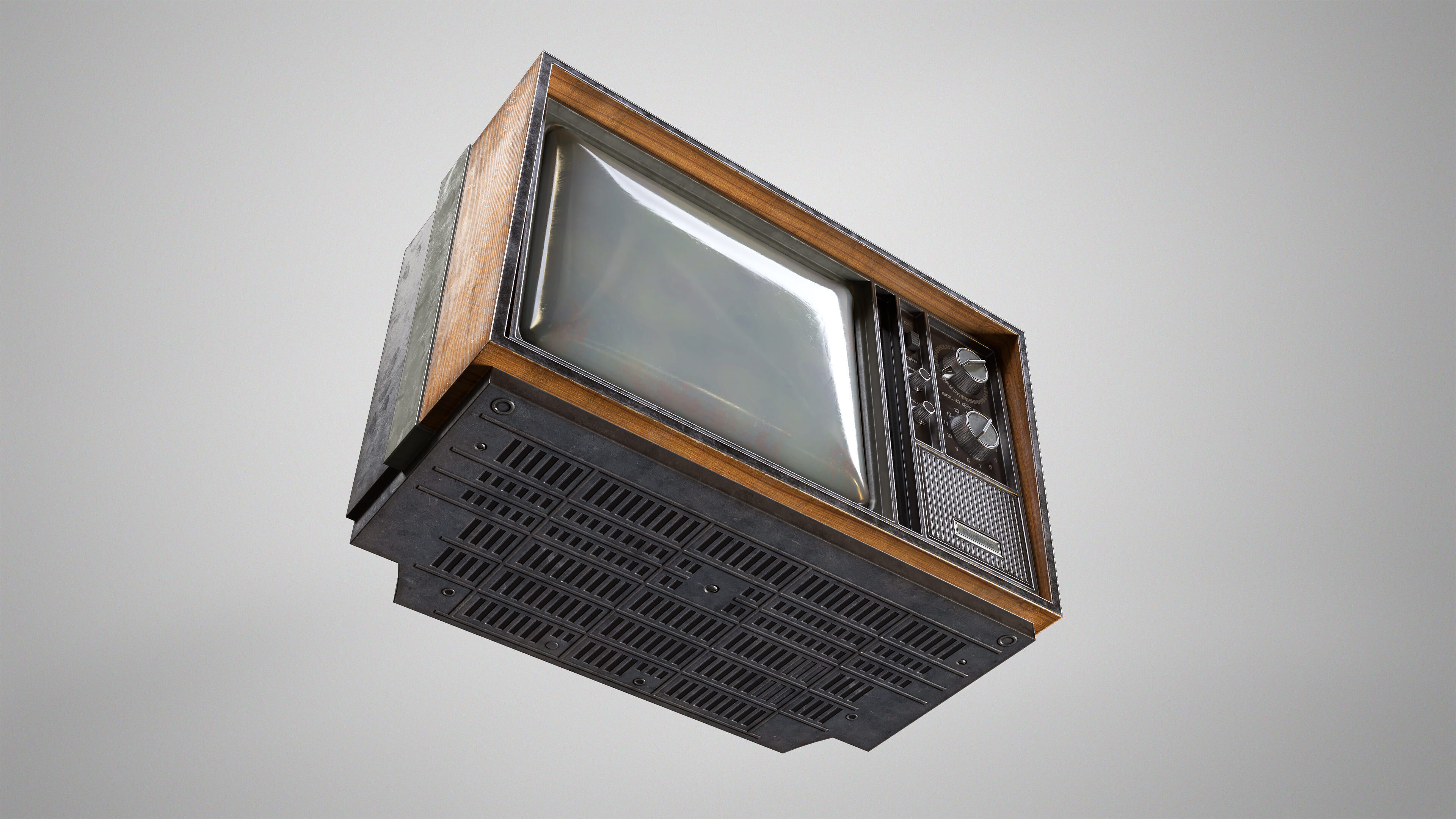 Retro TV - Vintage CRT Television Gameready Lowpoly Low-poly 3D model_11