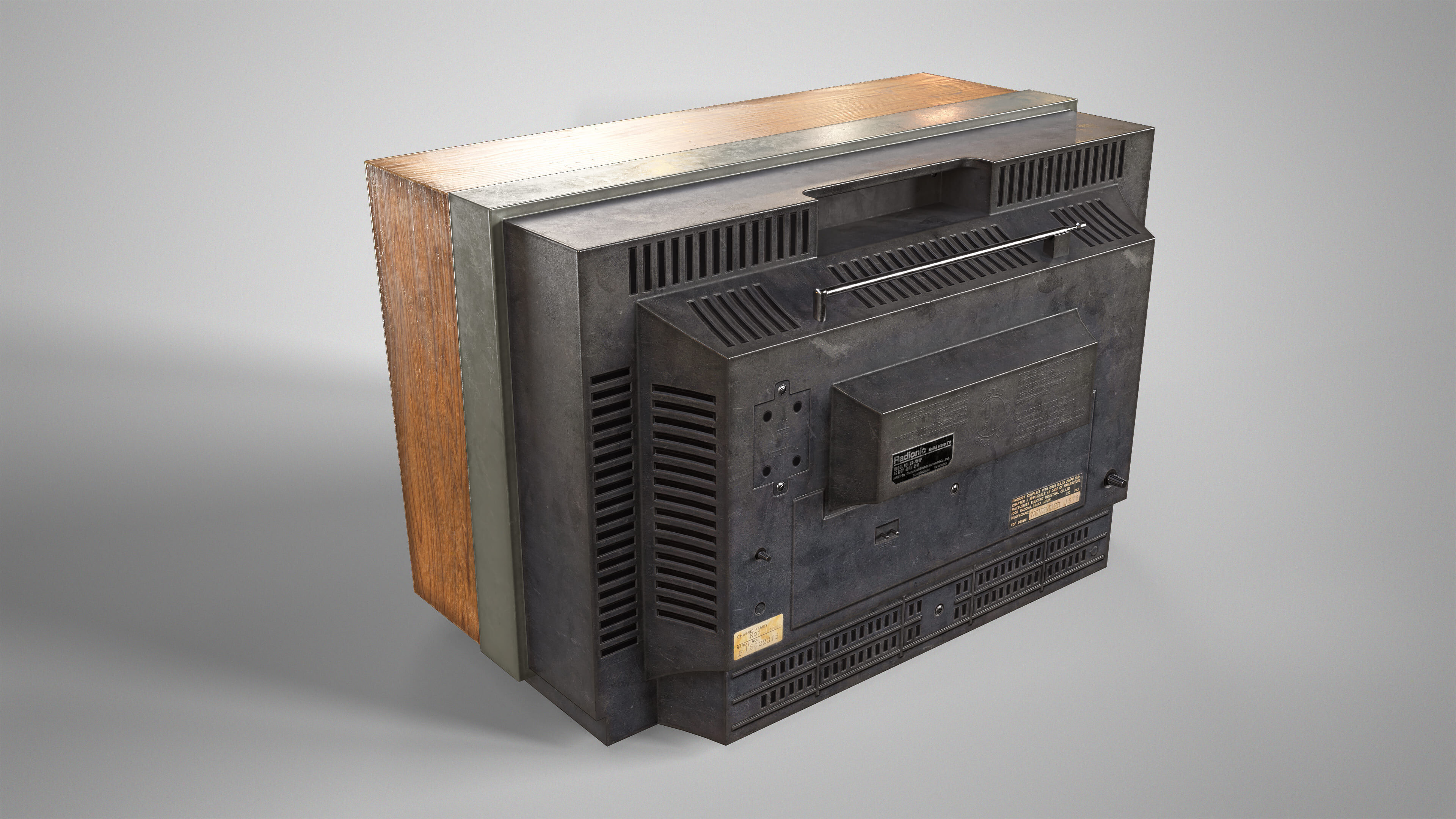 Retro TV - Vintage CRT Television Gameready Lowpoly Low-poly 3D model_9