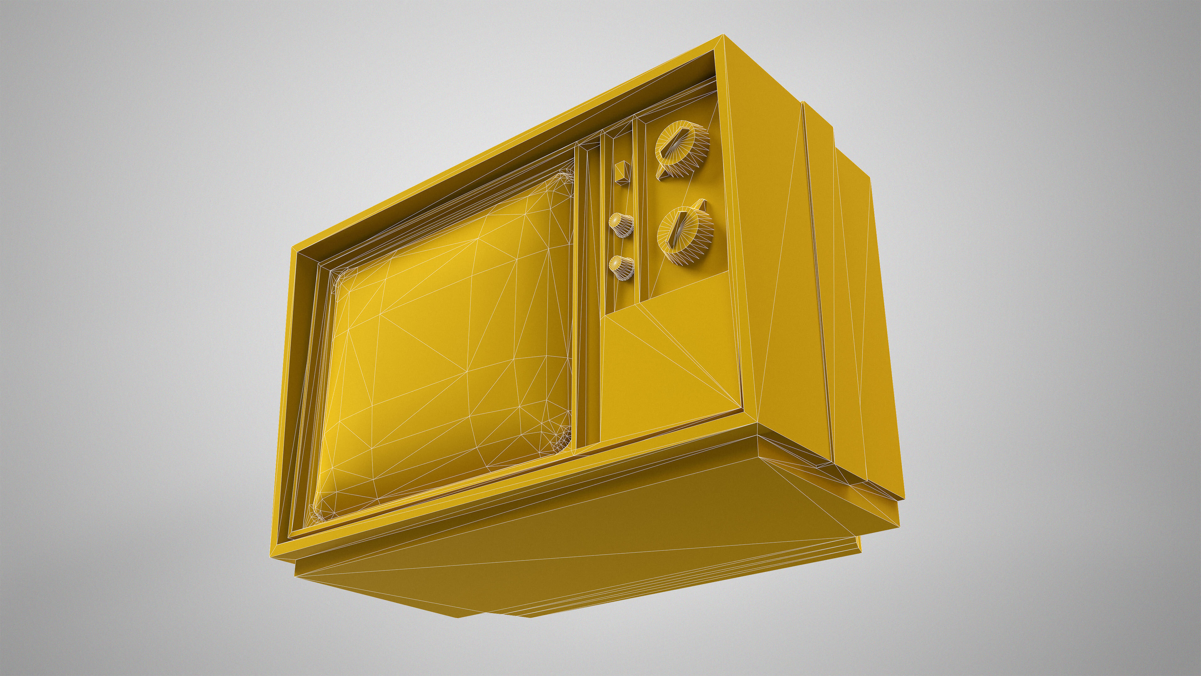 Retro TV - Vintage CRT Television Gameready Lowpoly Low-poly 3D model_12