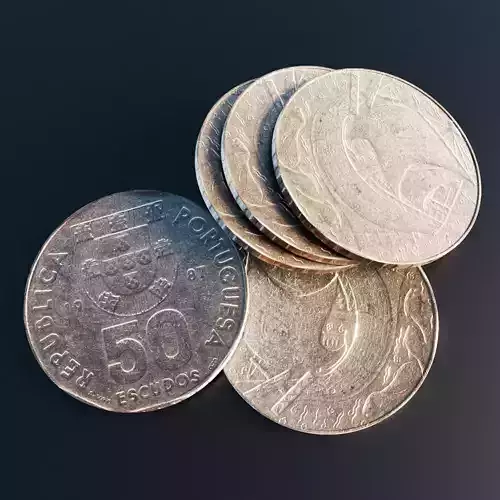 Portuguese 50 Escudos coin