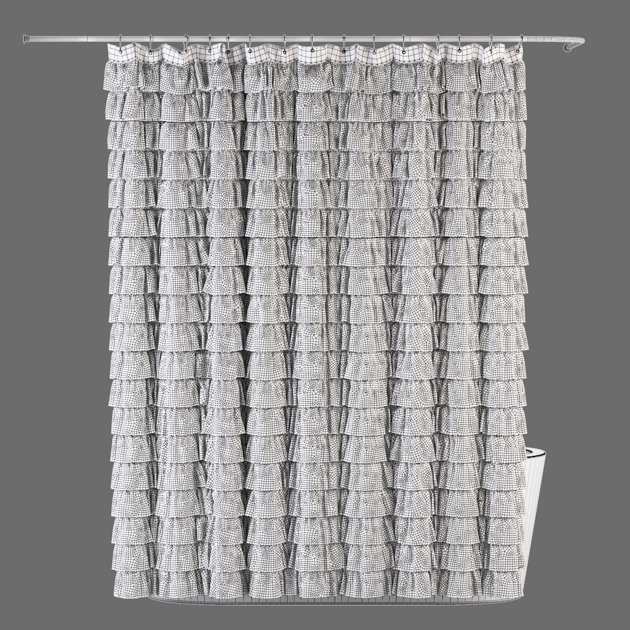 Bath Curtain Set 12 3D model_3