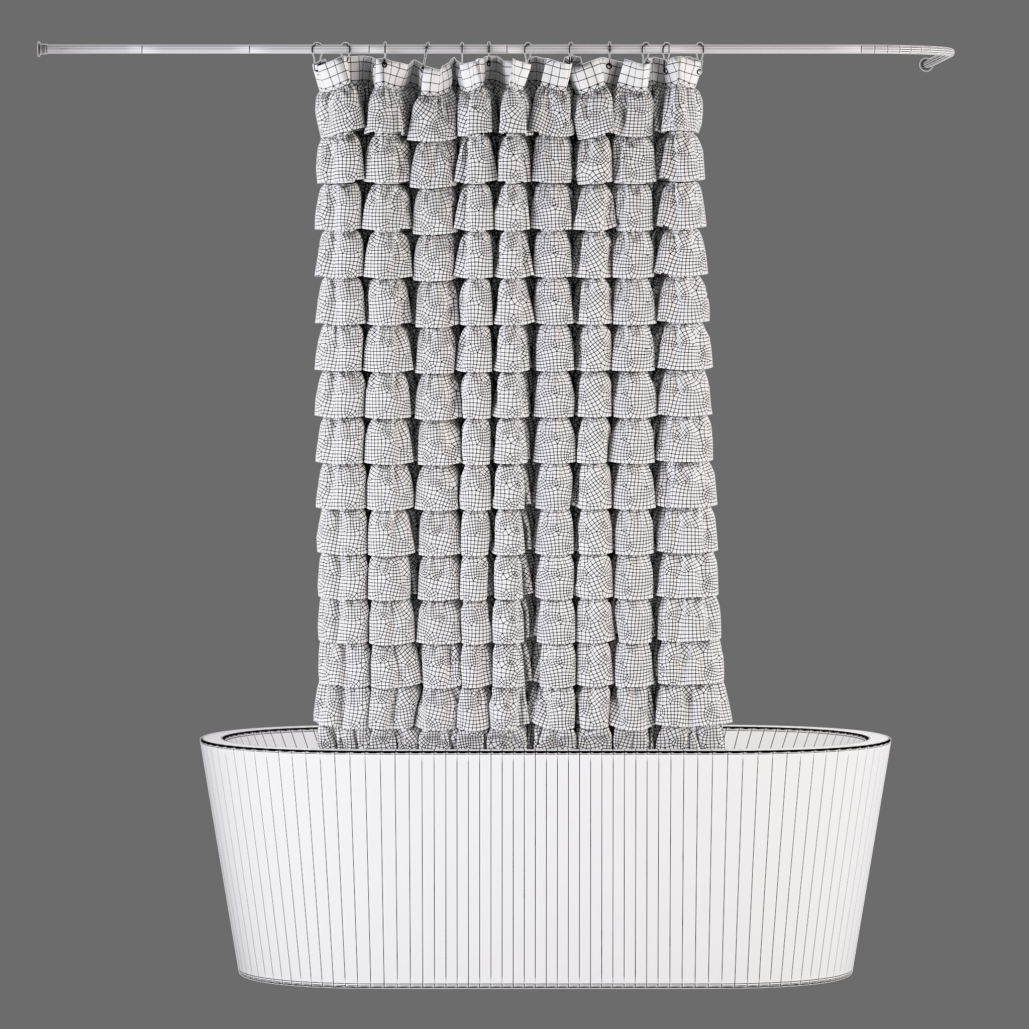 Bath Curtain Set 12 3D model_15