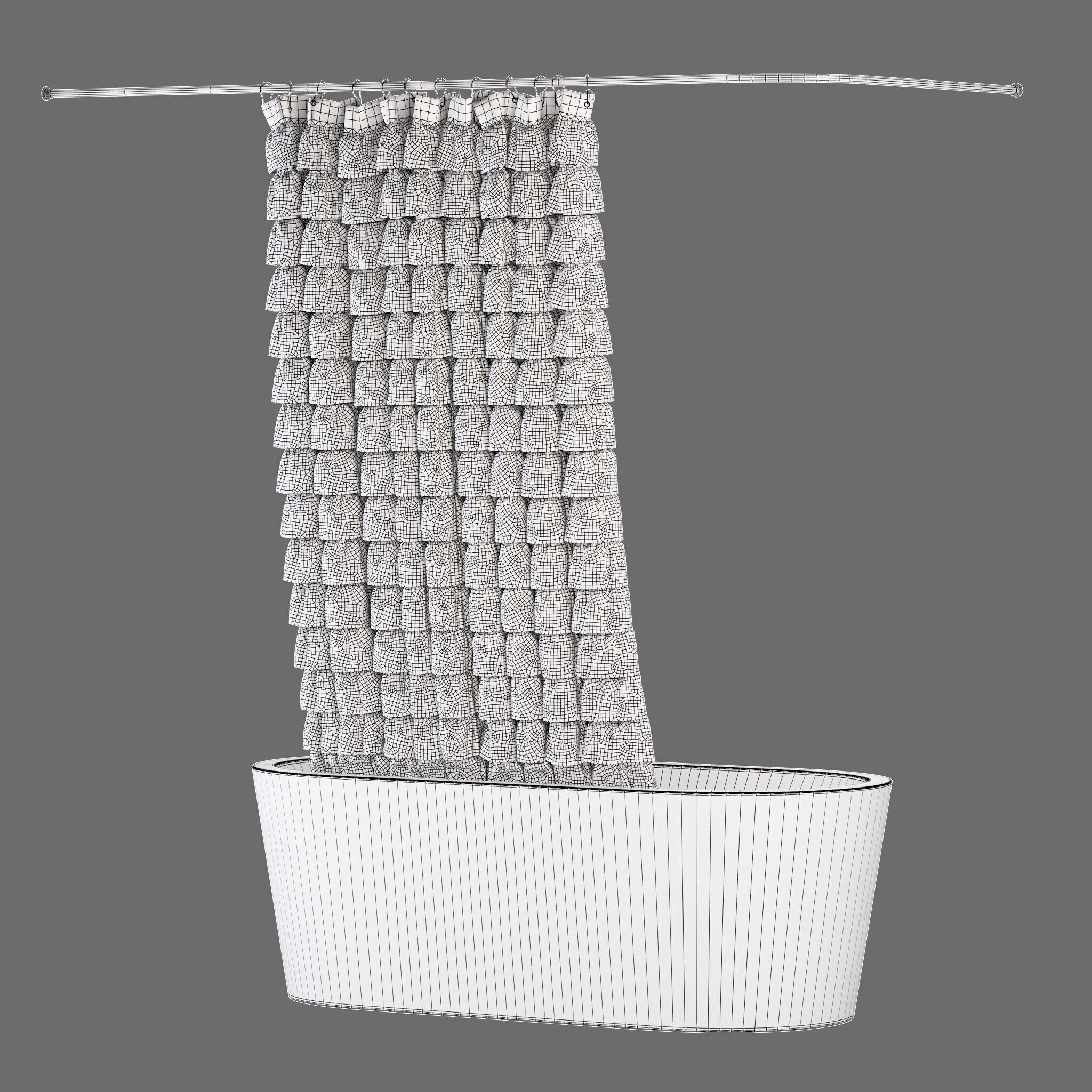 Bath Curtain Set 12 3D model_17