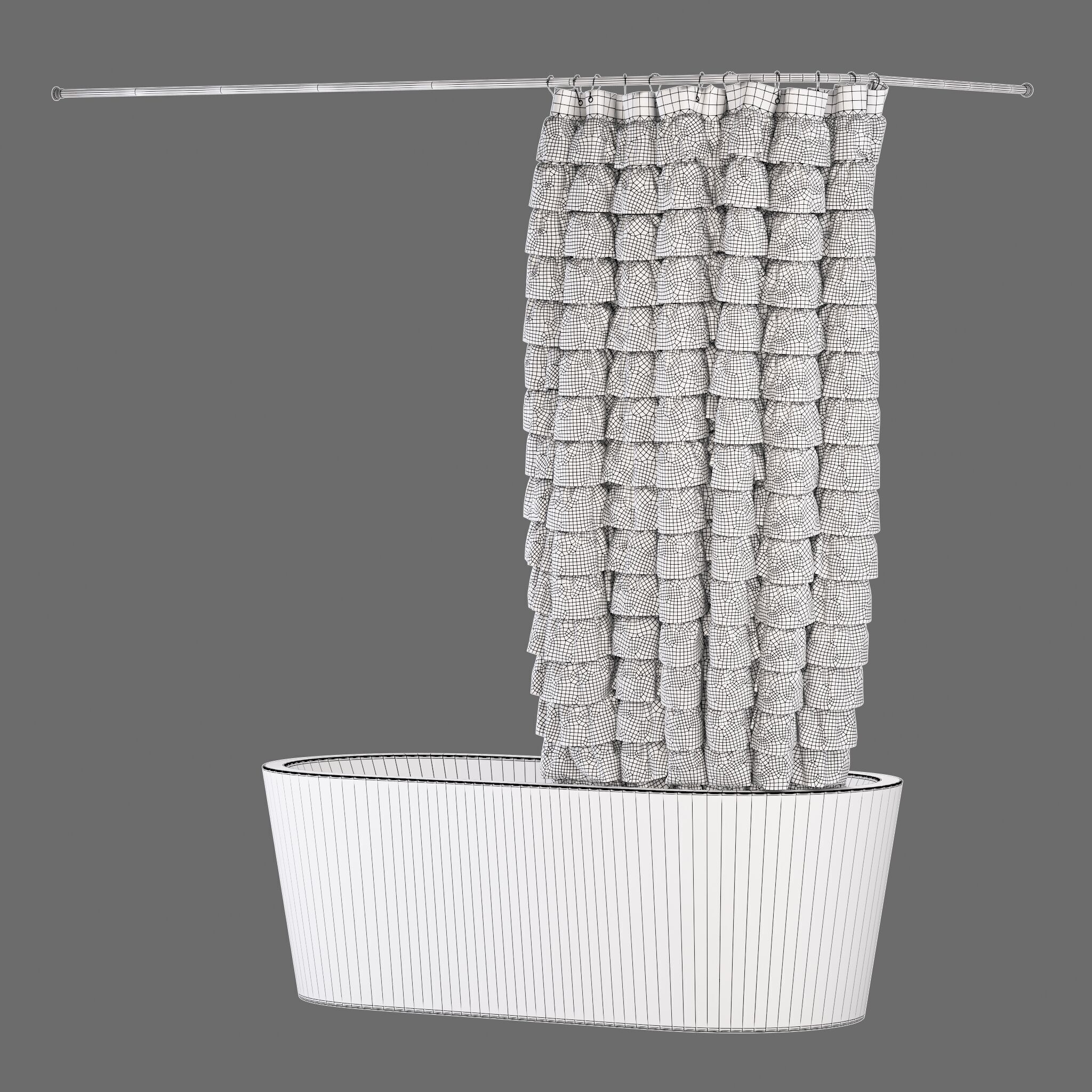 Bath Curtain Set 12 3D model_13