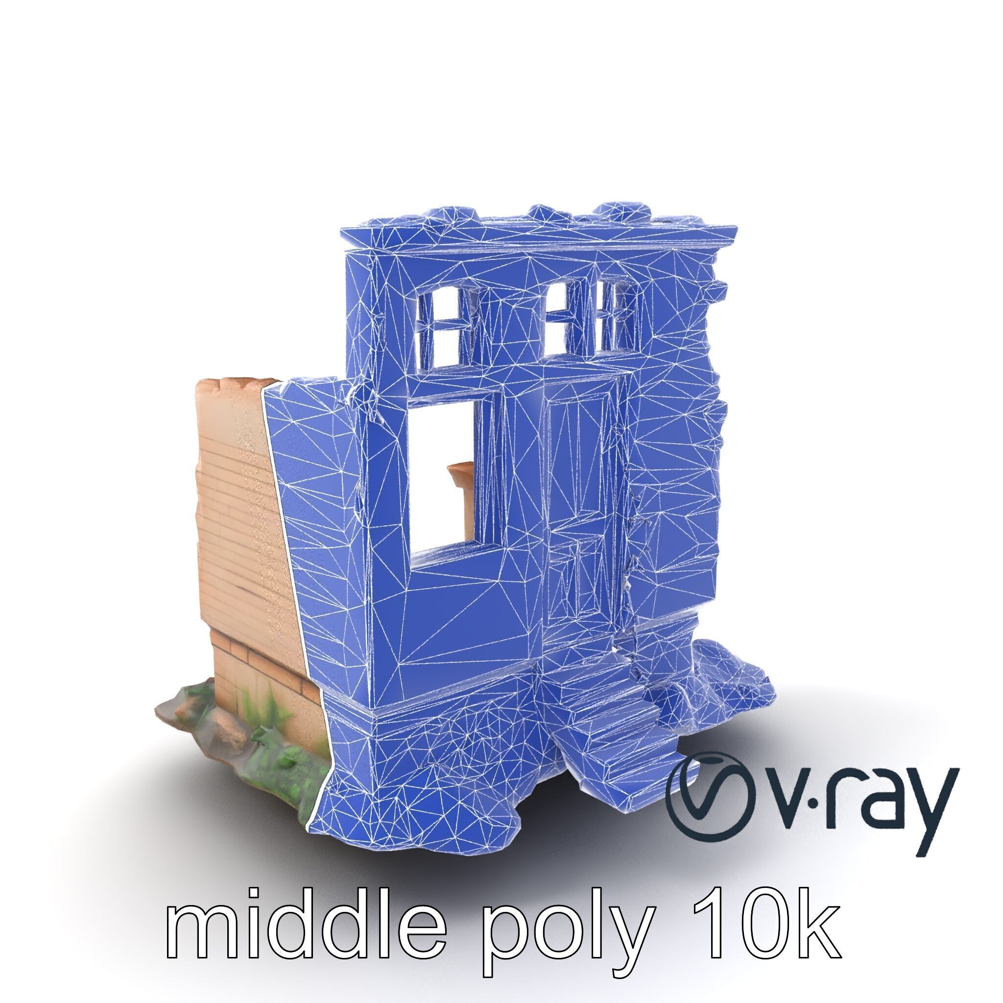 Abandoned House Ruin model pack Low-poly 3D model_5