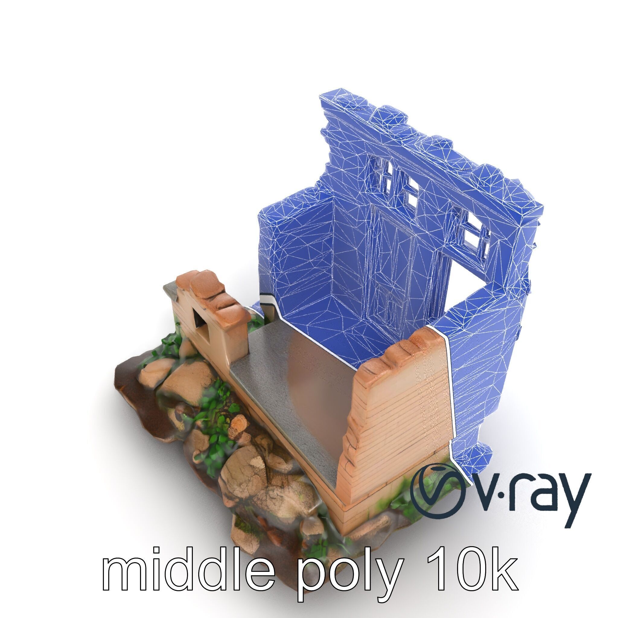 Abandoned House Ruin model pack Low-poly 3D model_18
