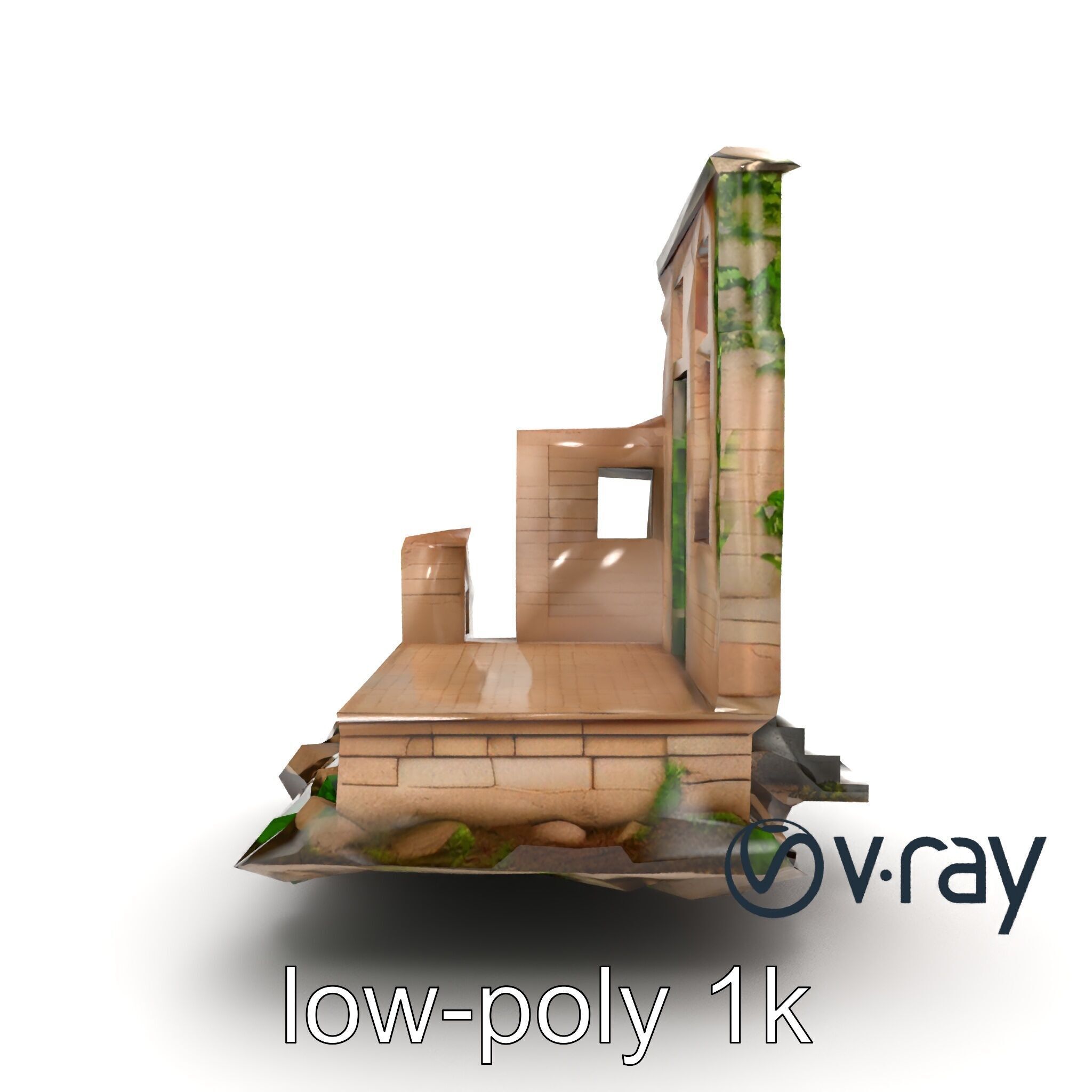 Abandoned House Ruin model pack Low-poly 3D model_12