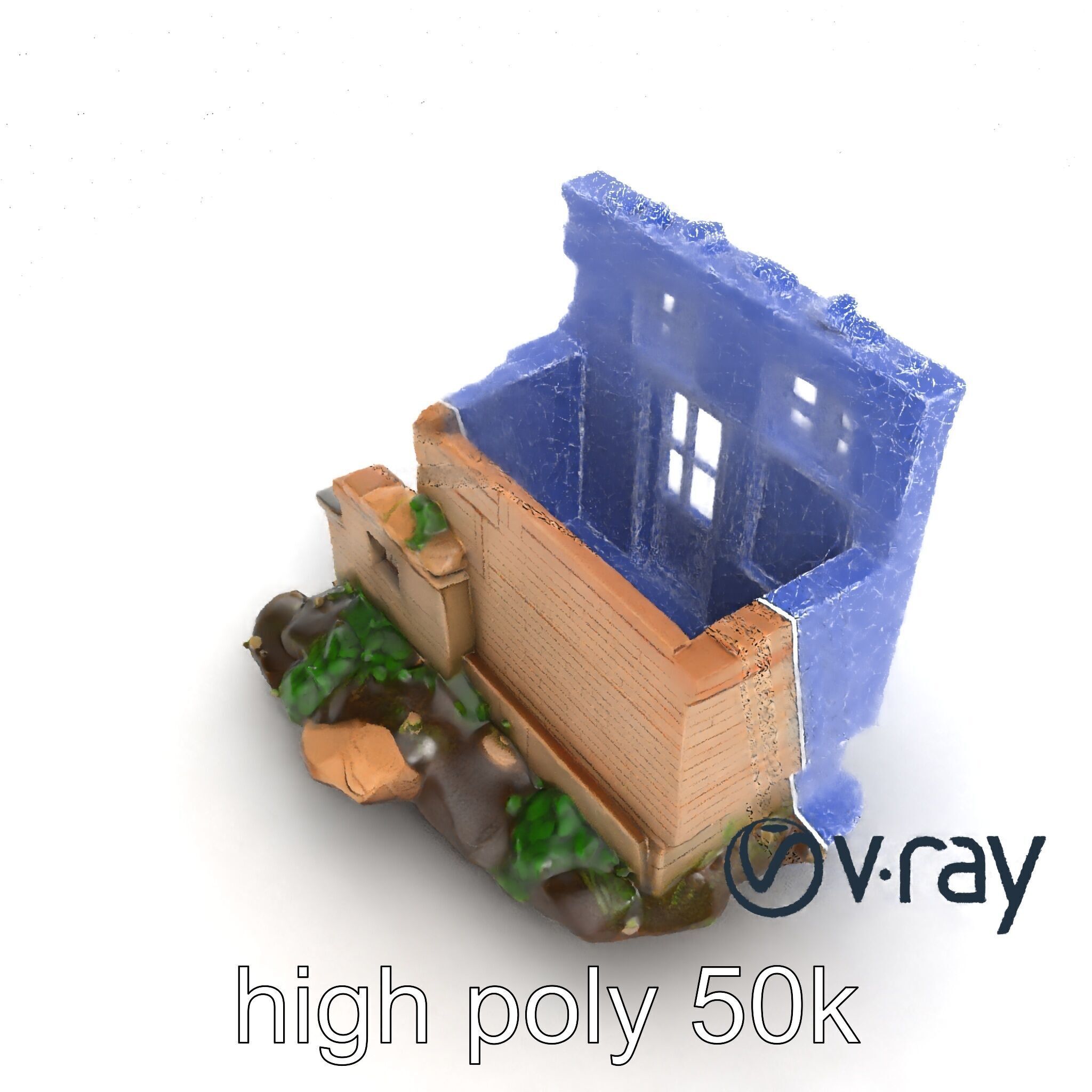 Abandoned House Ruin model pack Low-poly 3D model_27
