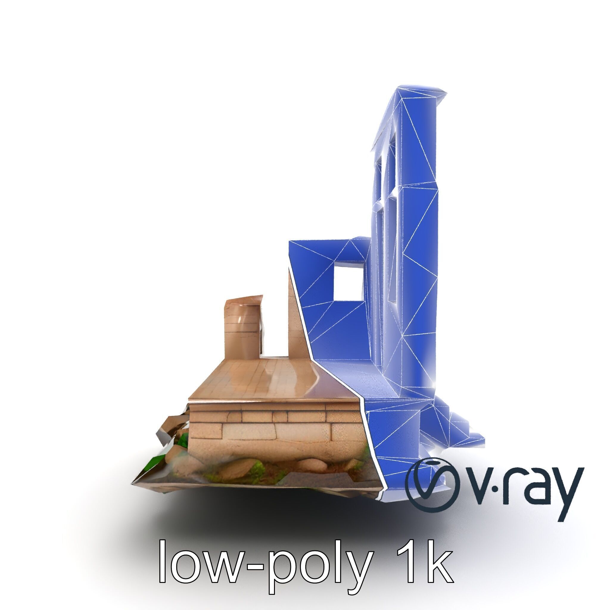 Abandoned House Ruin model pack Low-poly 3D model_23