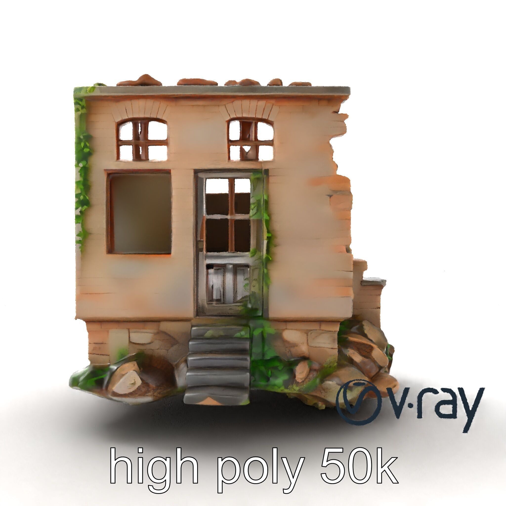 Abandoned House Ruin model pack Low-poly 3D model_30