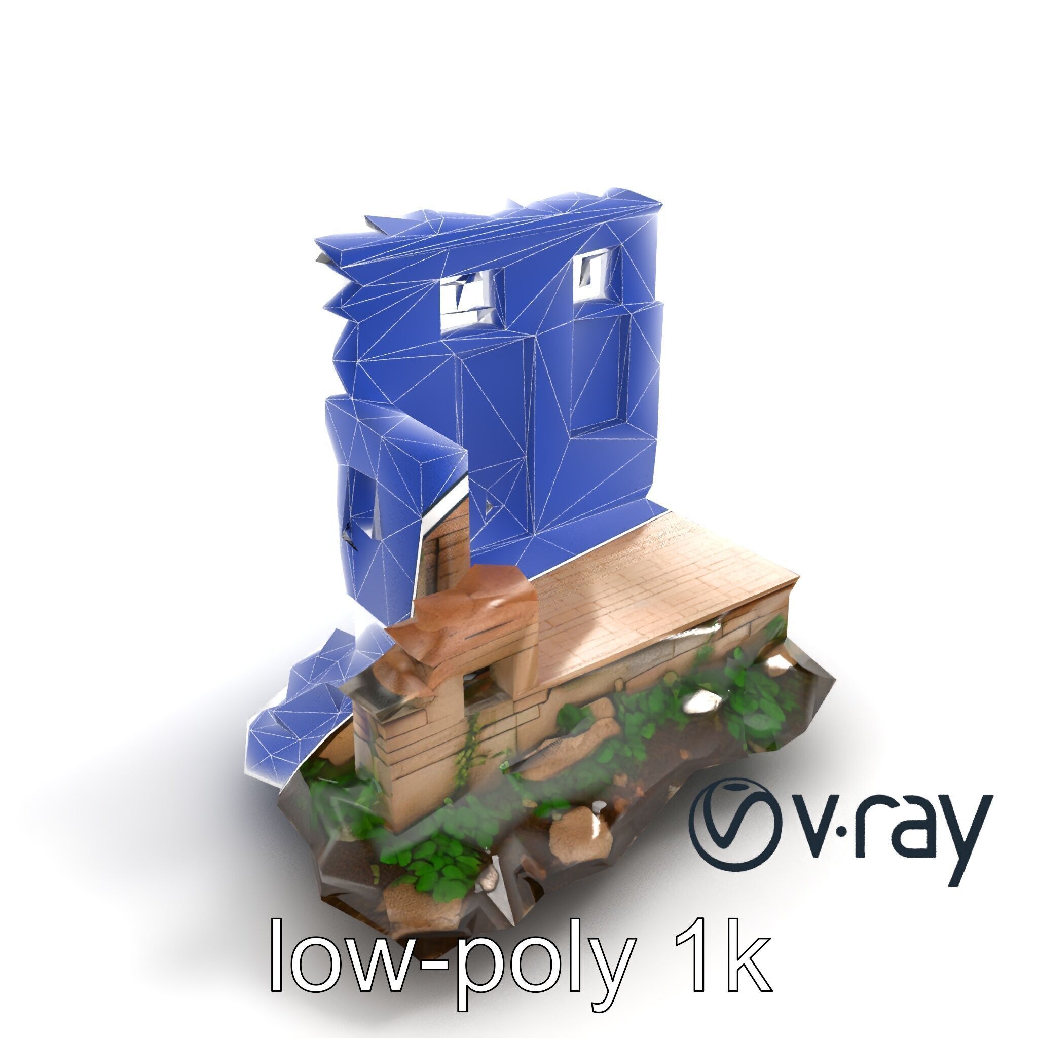 Abandoned House Ruin model pack Low-poly 3D model_10