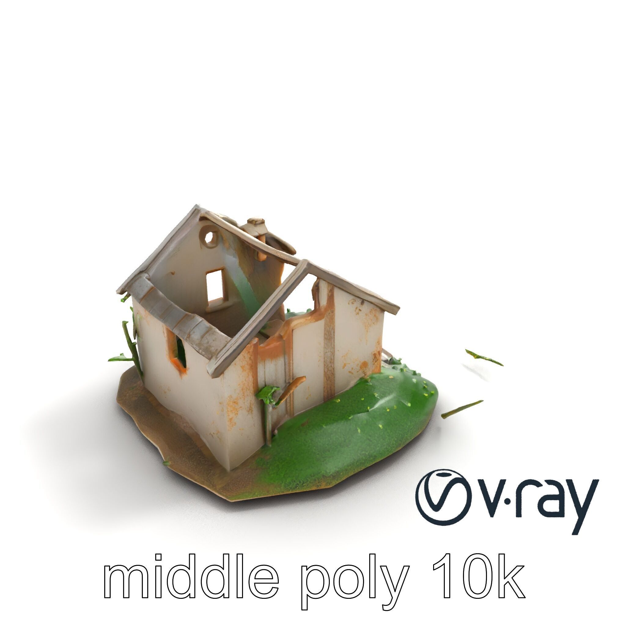 Dilapidated Forgotten House Remnant model pack Low-poly 3D model_7