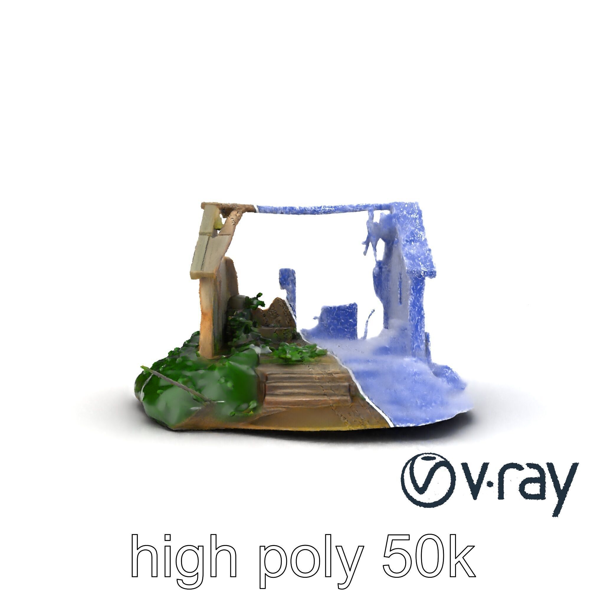 Dilapidated Forgotten House Remnant model pack Low-poly 3D model_28