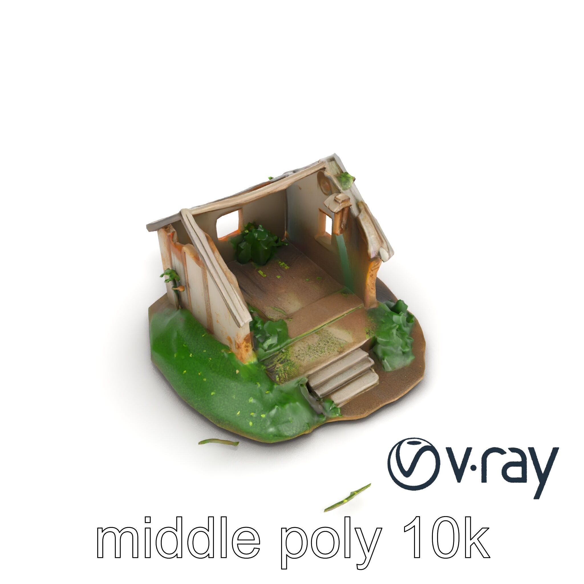 Dilapidated Forgotten House Remnant model pack Low-poly 3D model_11