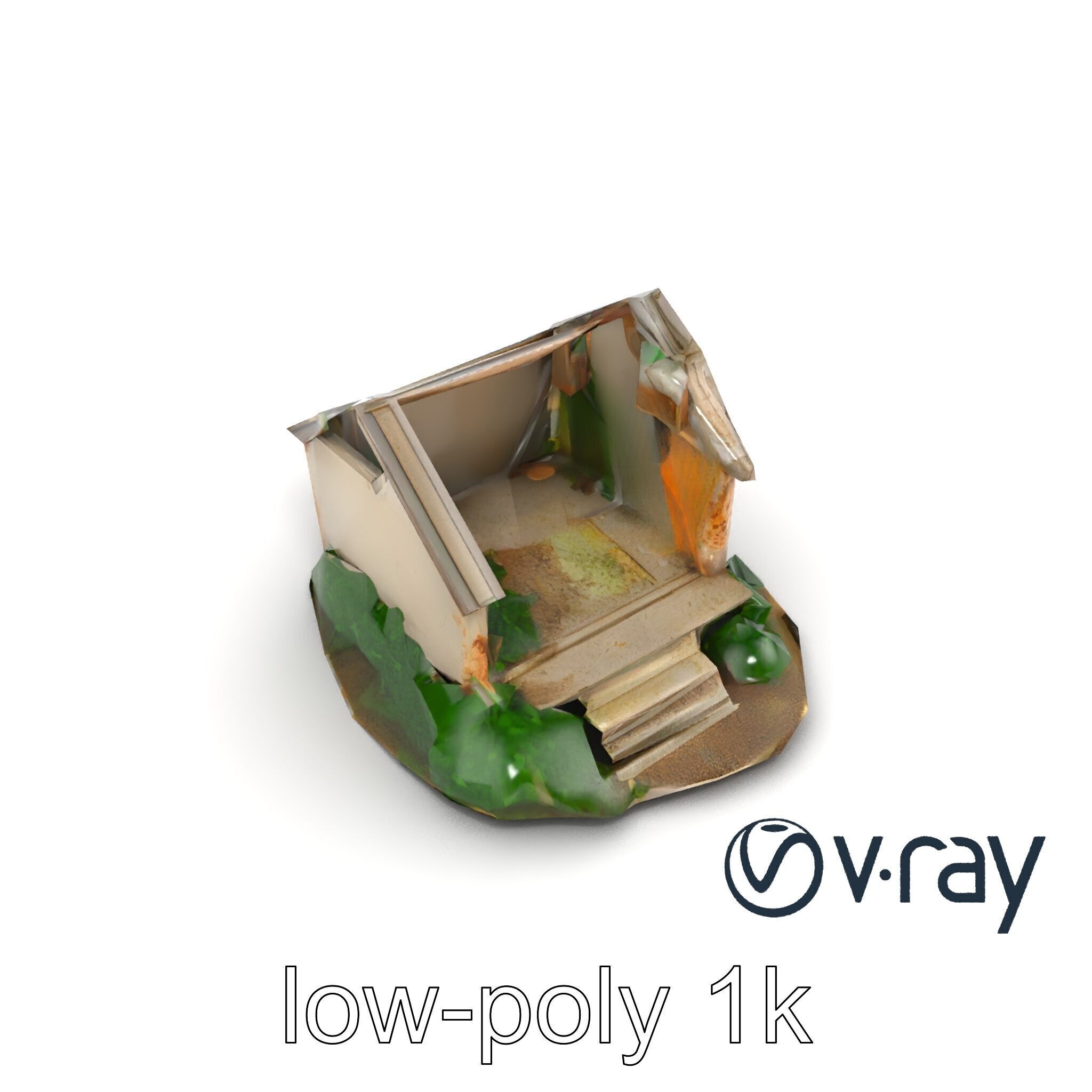 Dilapidated Forgotten House Remnant model pack Low-poly 3D model_15
