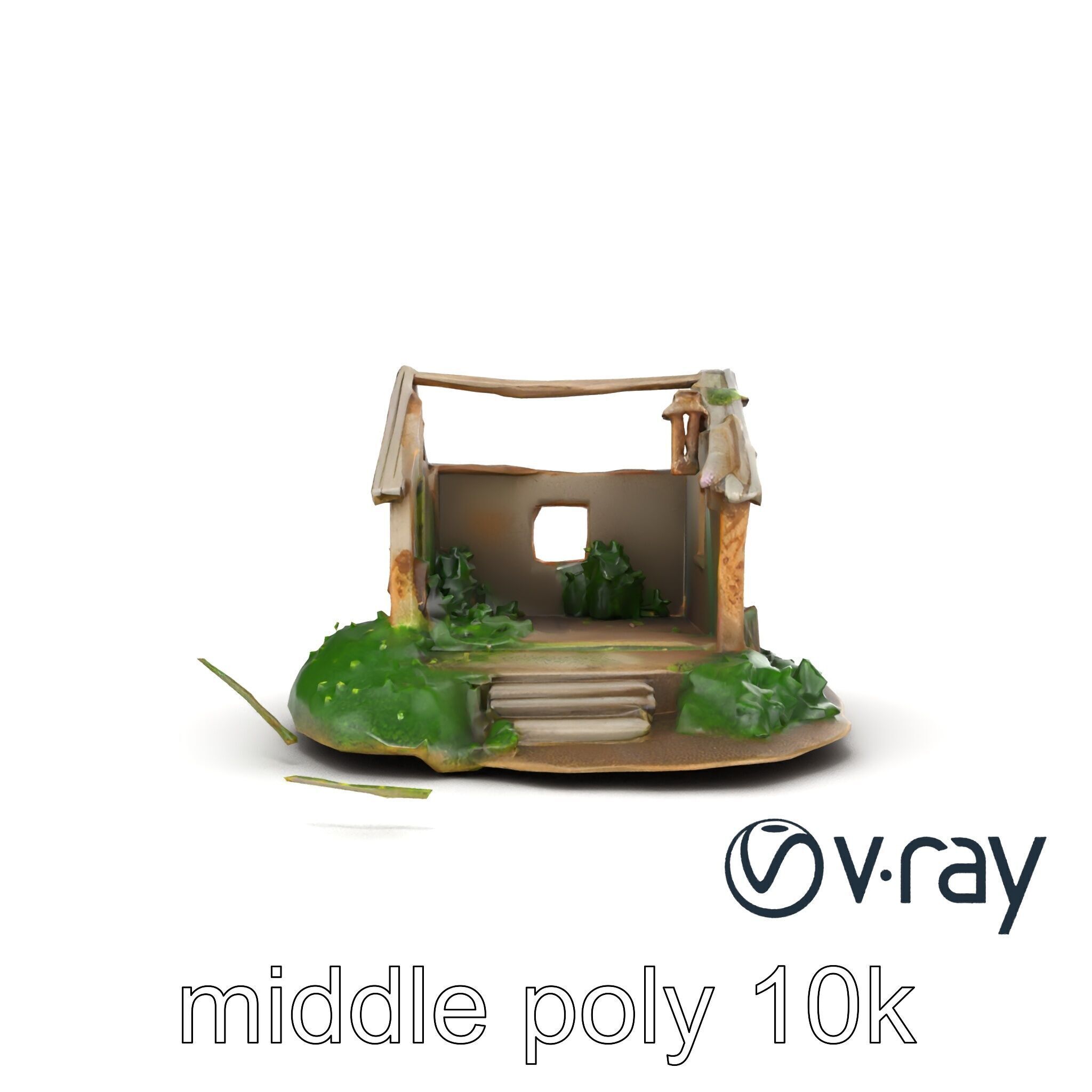 Dilapidated Forgotten House Remnant model pack Low-poly 3D model_17