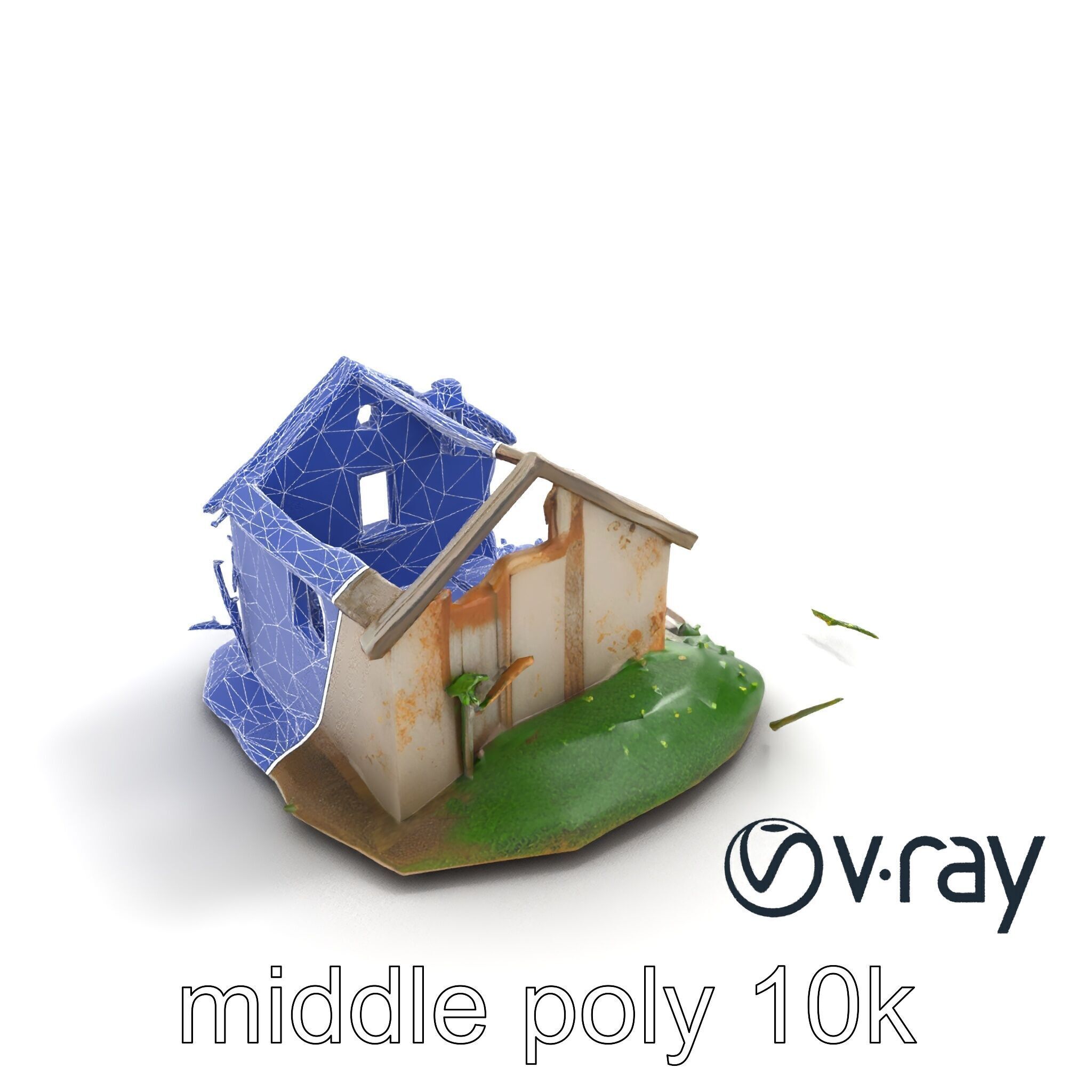 Dilapidated Forgotten House Remnant model pack Low-poly 3D model_10