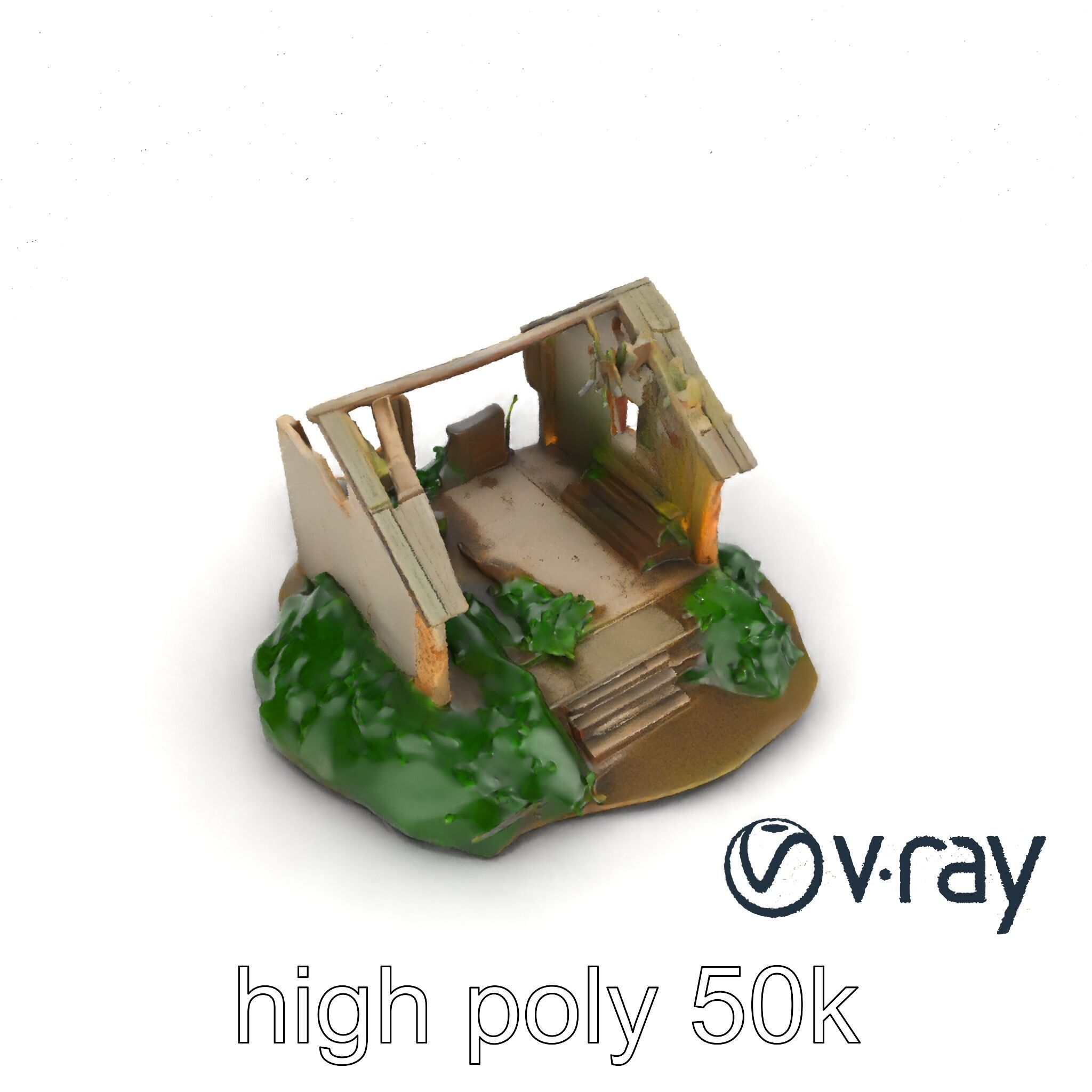 Dilapidated Forgotten House Remnant model pack Low-poly 3D model_13