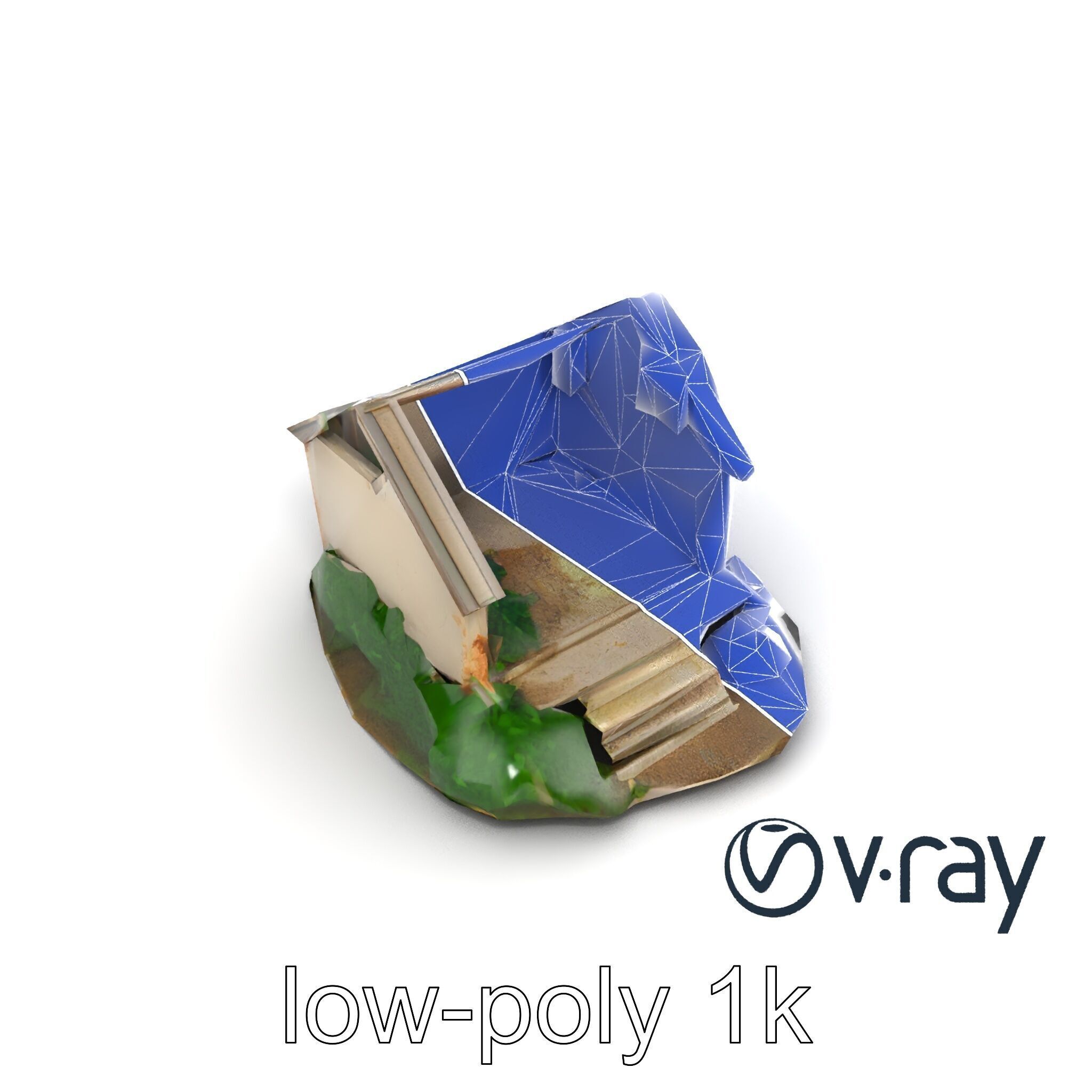 Dilapidated Forgotten House Remnant model pack Low-poly 3D model_14