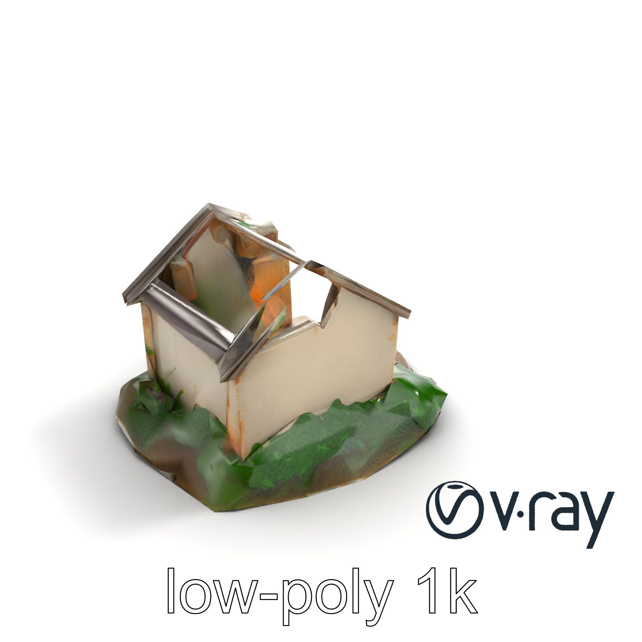 Dilapidated Forgotten House Remnant model pack Low-poly 3D model_8